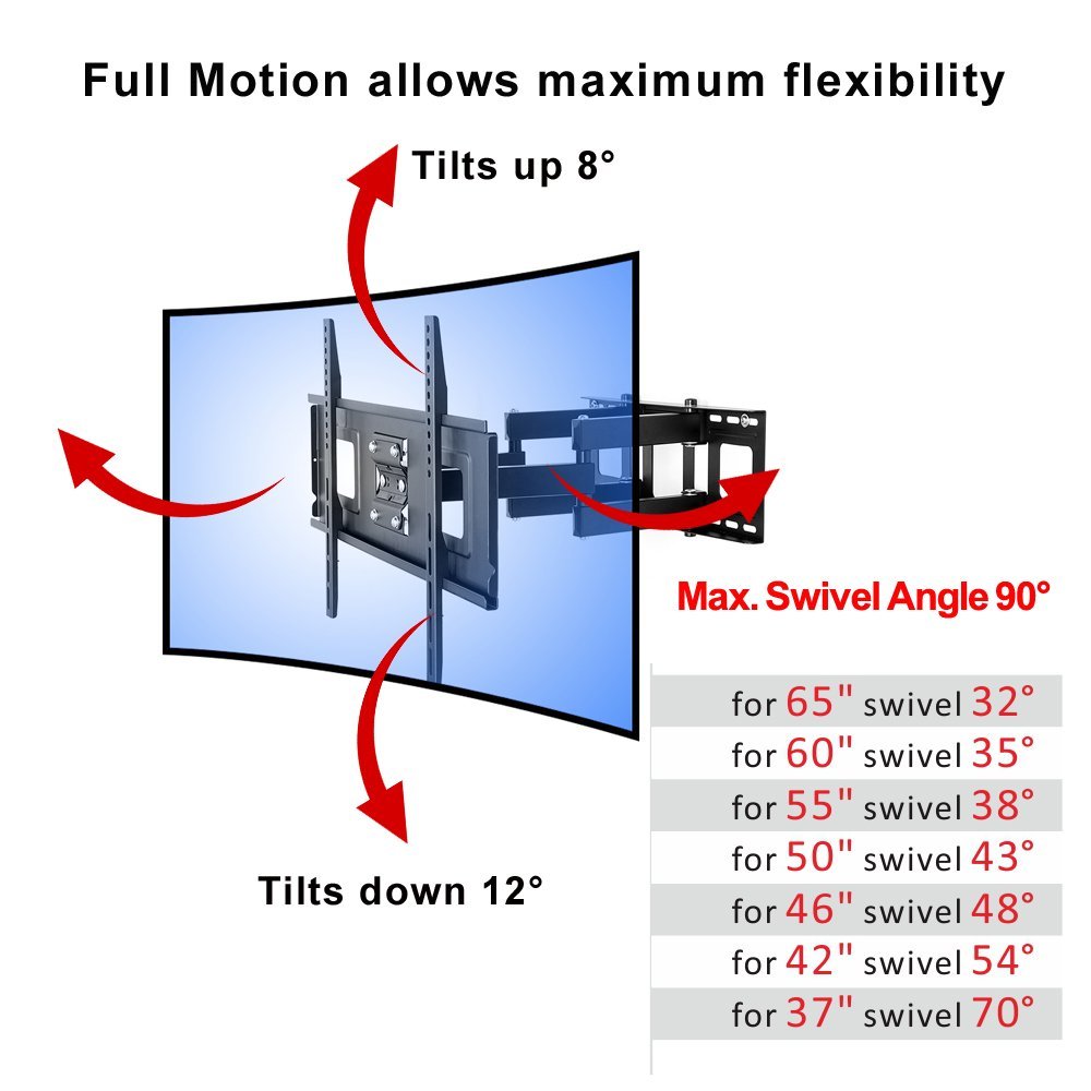 FLEXIMOUNTS CR1 Curved Panel TV Wall Mount Bracket for 32"65" UHD OLED