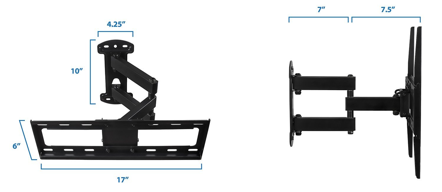 MountIt! Full Motion TV Wall Mount Corner Bracket, VESA 400 x 400