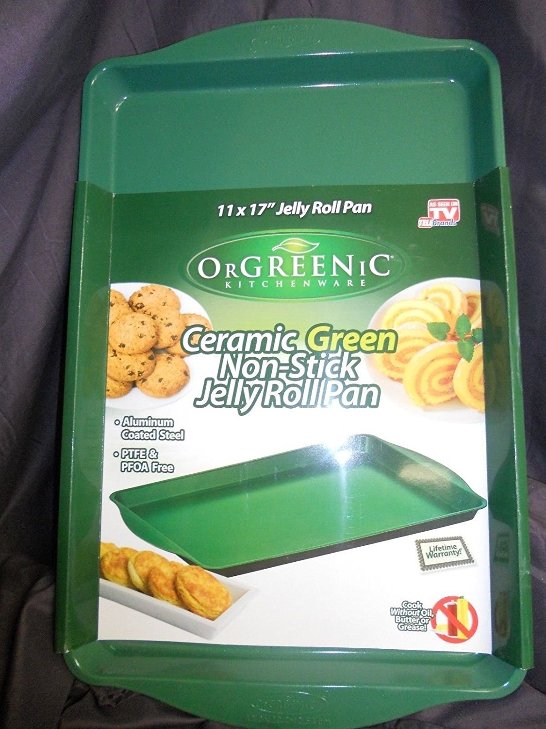 Orgreenic Ceramic NonStick Jelly Roll Pan, Green free image download
