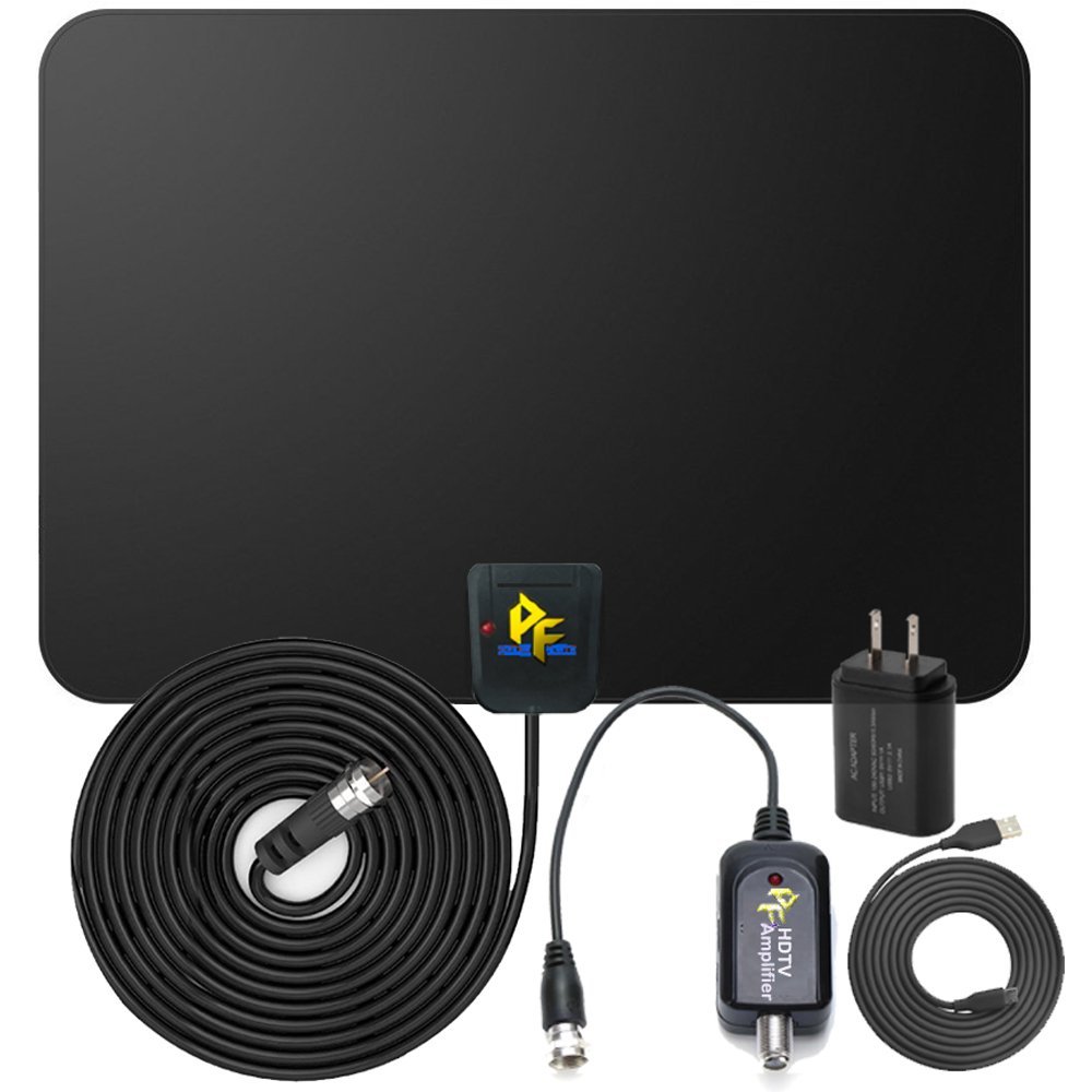 Pigflytech Ultrathin Amplified Indoor HDTV Antenna50 Mile Range for