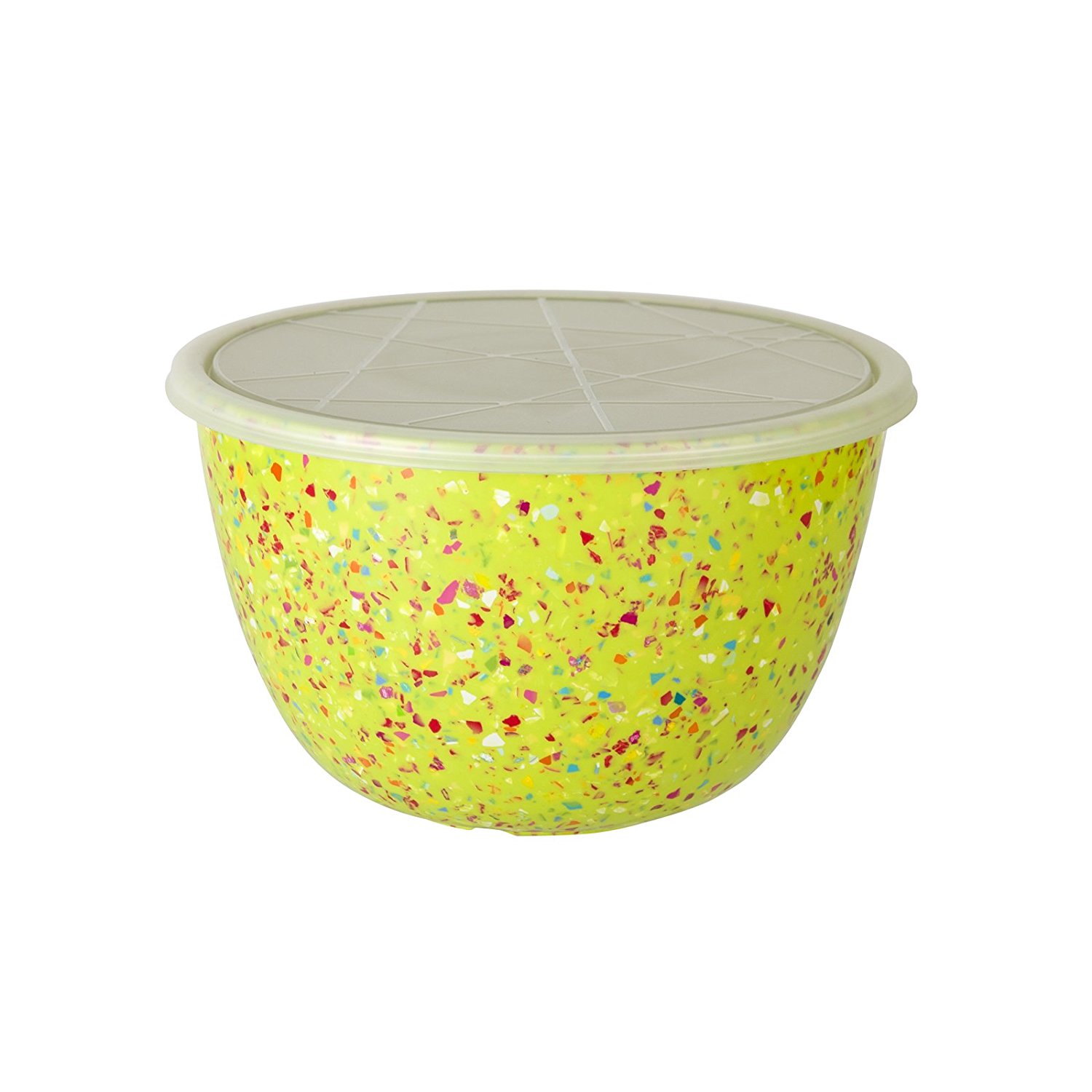 Zak! Designs Confetti Mixing Bowl with Lid, Durable and BPAfree