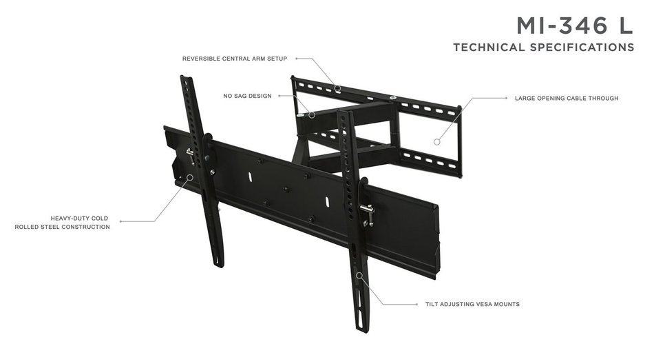 MountIt! Swivel Wall Mount for 32"65" Sony, Samsung, Panasonic, Sharp