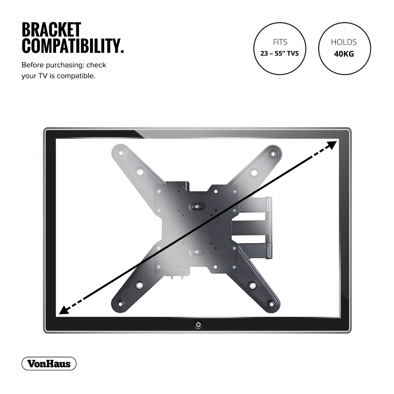 VonHaus Ultra Slim Cantilever Articulating Arm Swivel and Tilt Wall