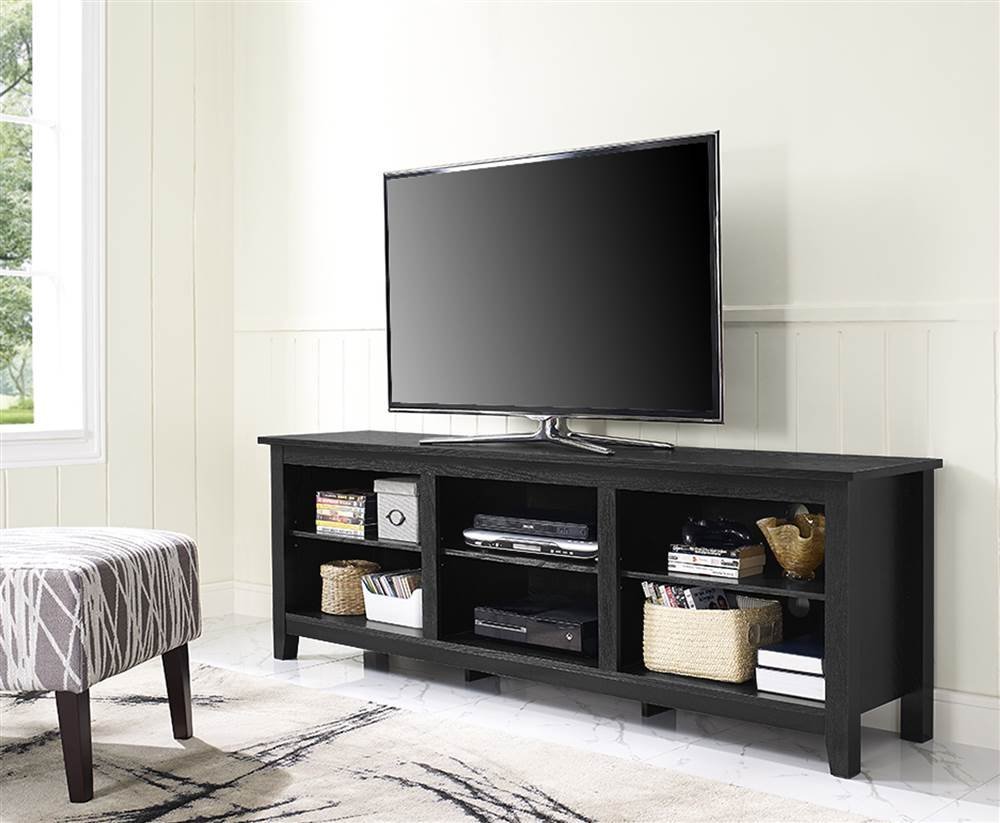 WE Furniture 70" Espresso Wood TV Stand Console N6 free image download
