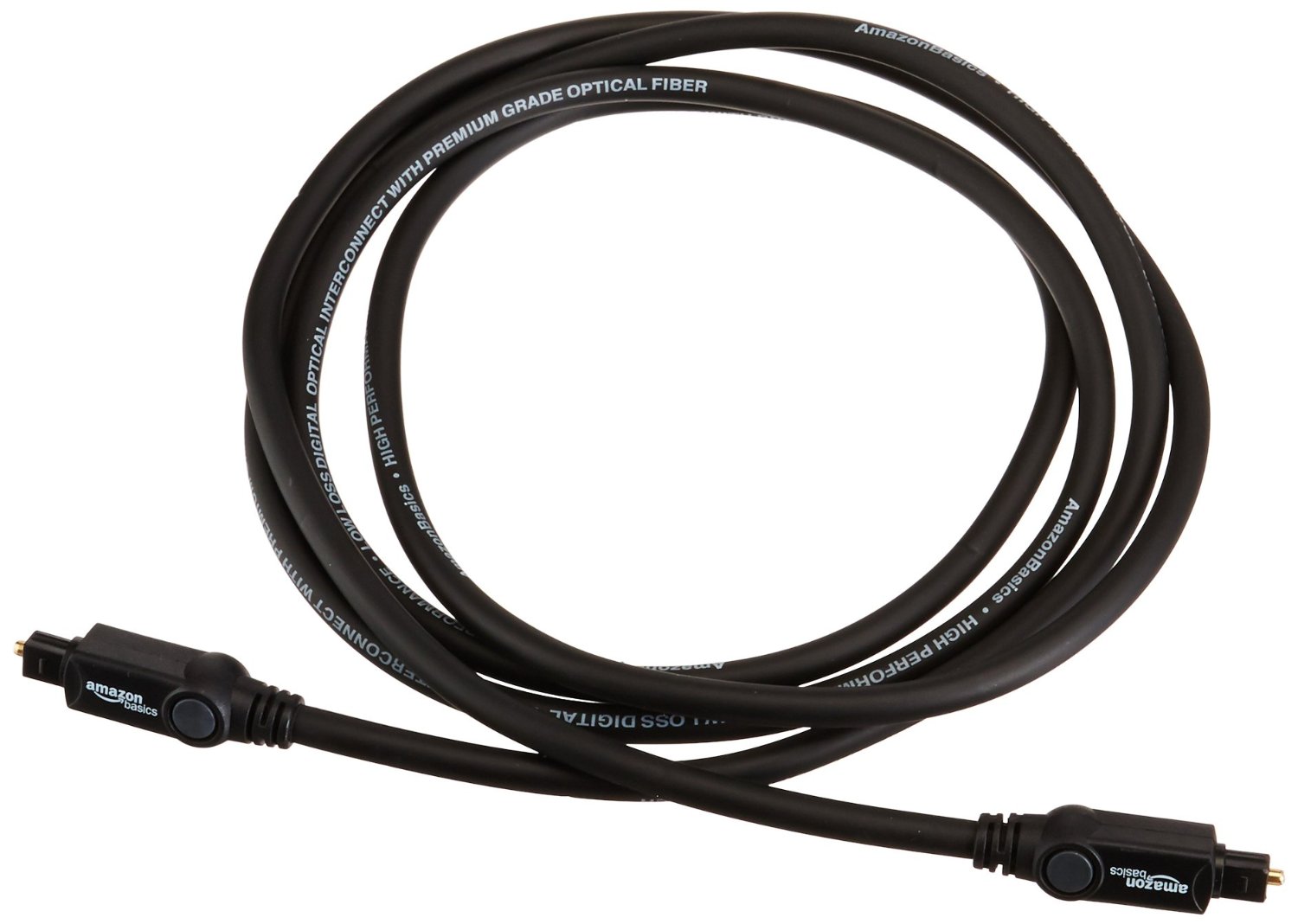 AmazonBasics Digital Optical Audio Toslink Cable 6 Feet (1.8 Meters