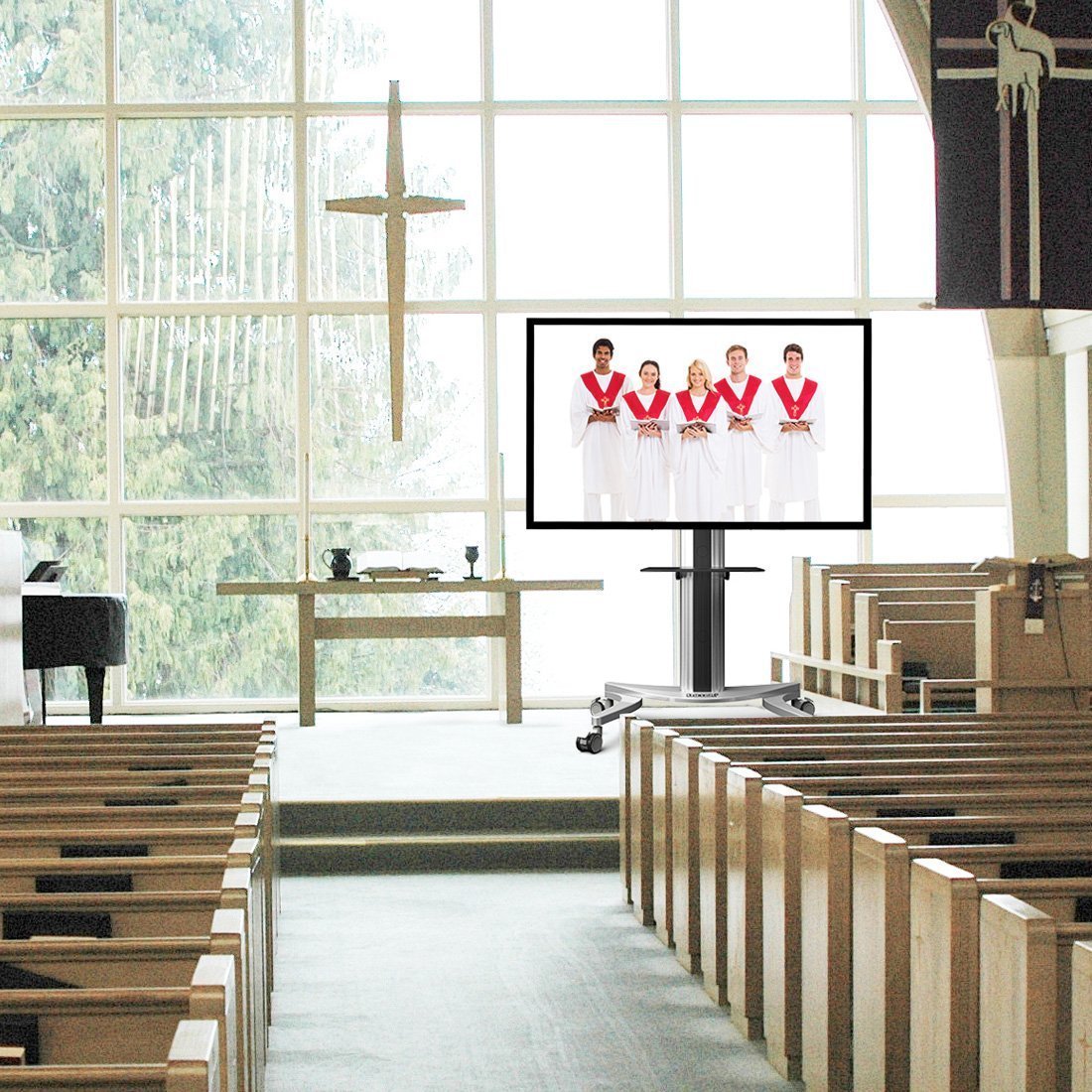 Loctek P2 Mobile TV Floor Cart for LCD LED Plasma Flat Panels Stand