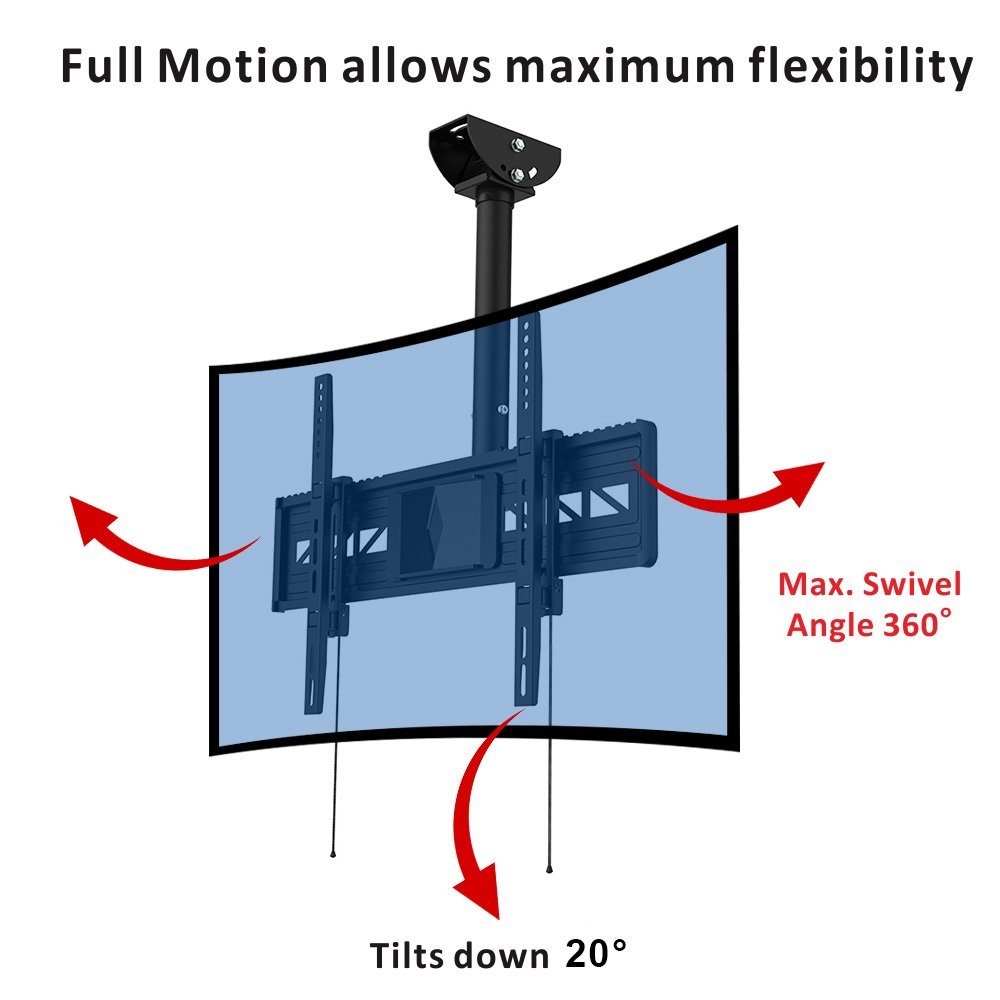 Loctek CM1 Adjustable Tilting Wall Ceiling TV Mount Fits most 2655" LCD LED Plasma Monitor Flat