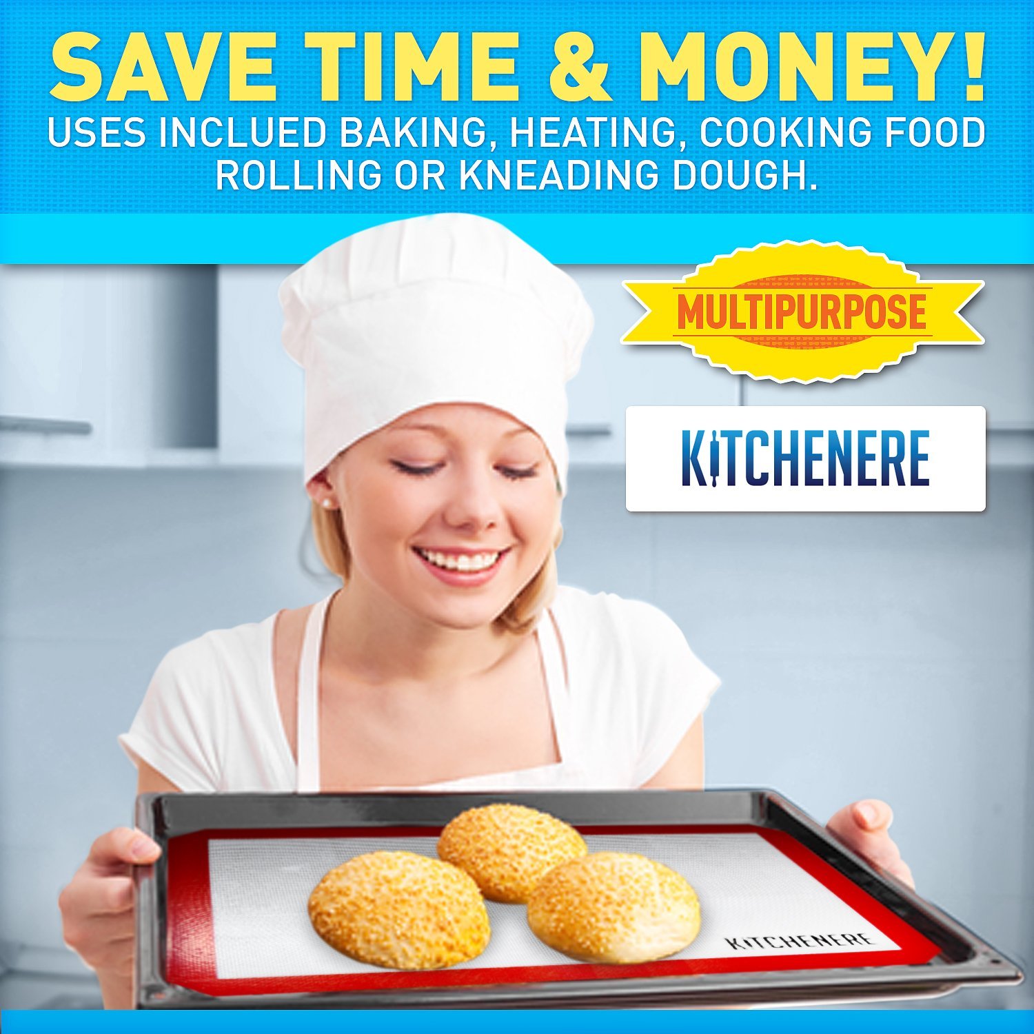 ***70 off Sale***Kitchenere Silicone Baking Mat Nonstick Non Toxic Odorless Dishwasher Oven