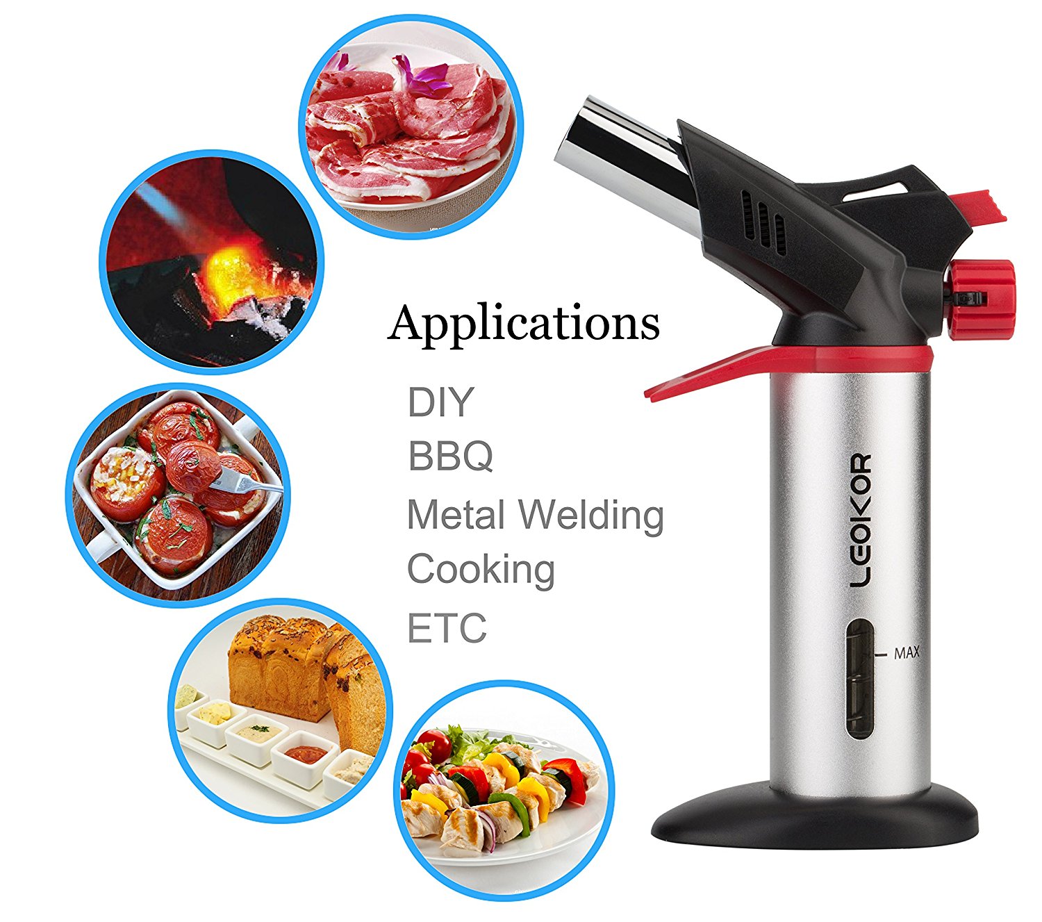 Culinary Torch, LEOKOR Kitchen Torch Best Creme Brulee Troch Home