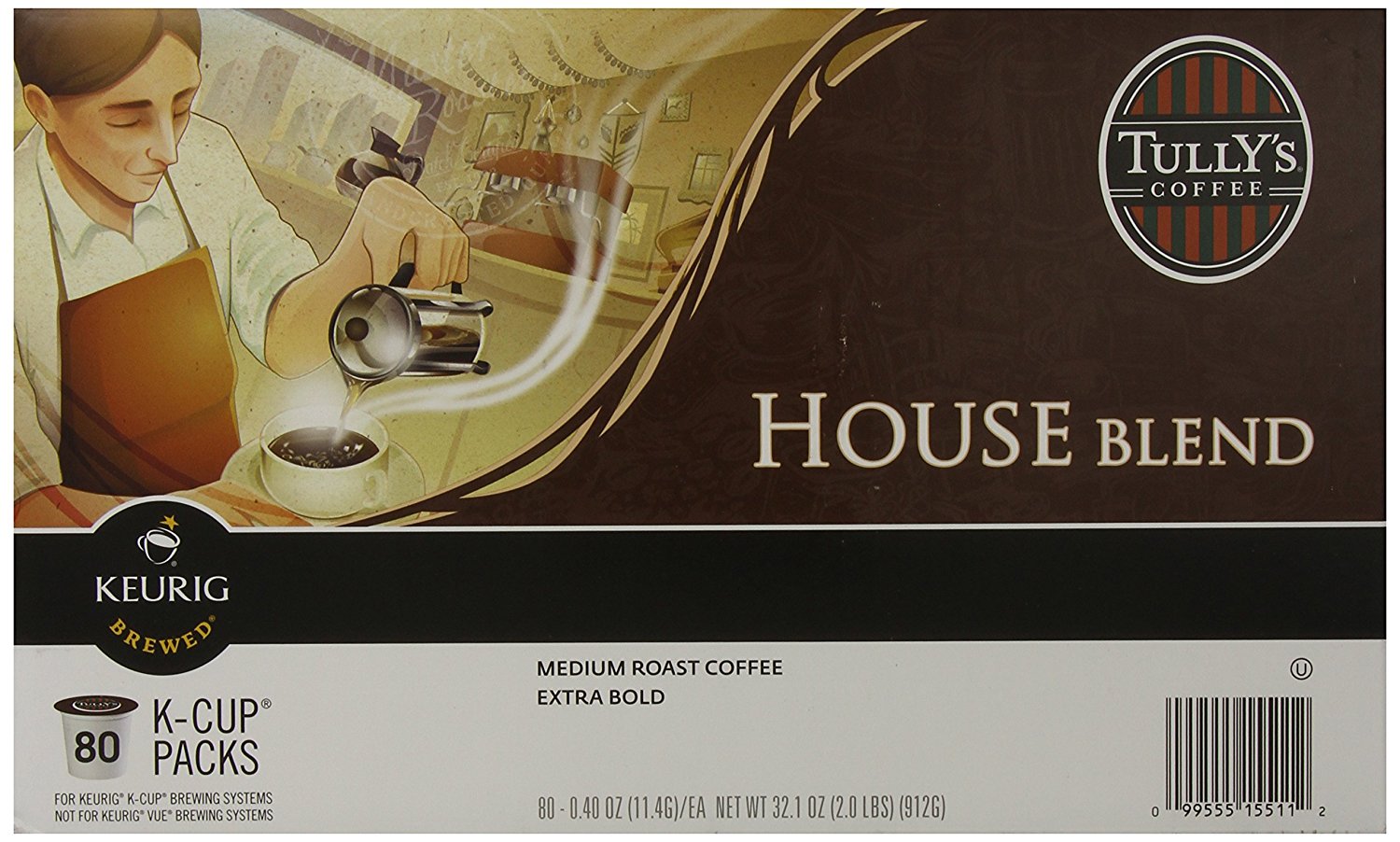 Tully's Coffee, House Blend, KCup for Keurig KCup Brewers (MEDIUM