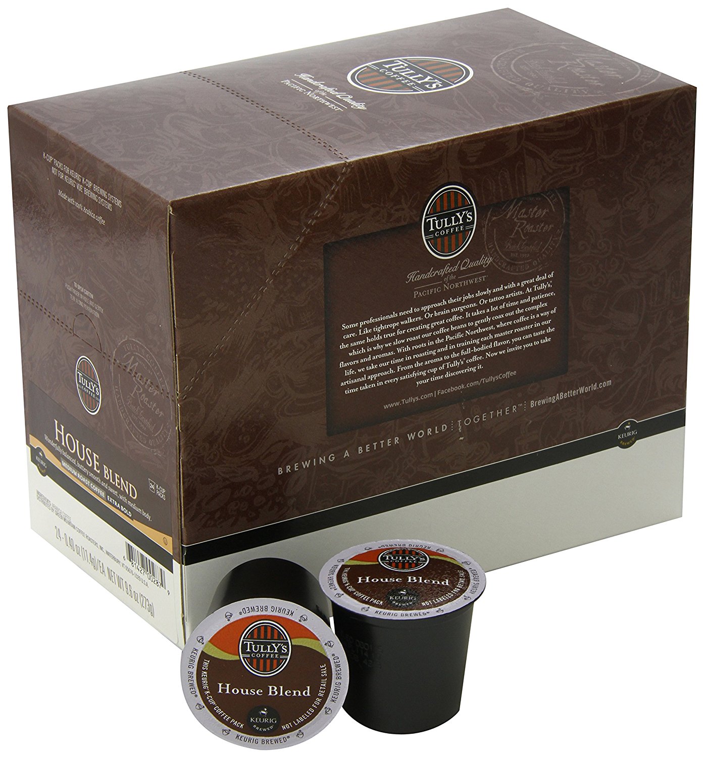 Tully's Coffee, House Blend, KCup for Keurig KCup Brewers (MEDIUM