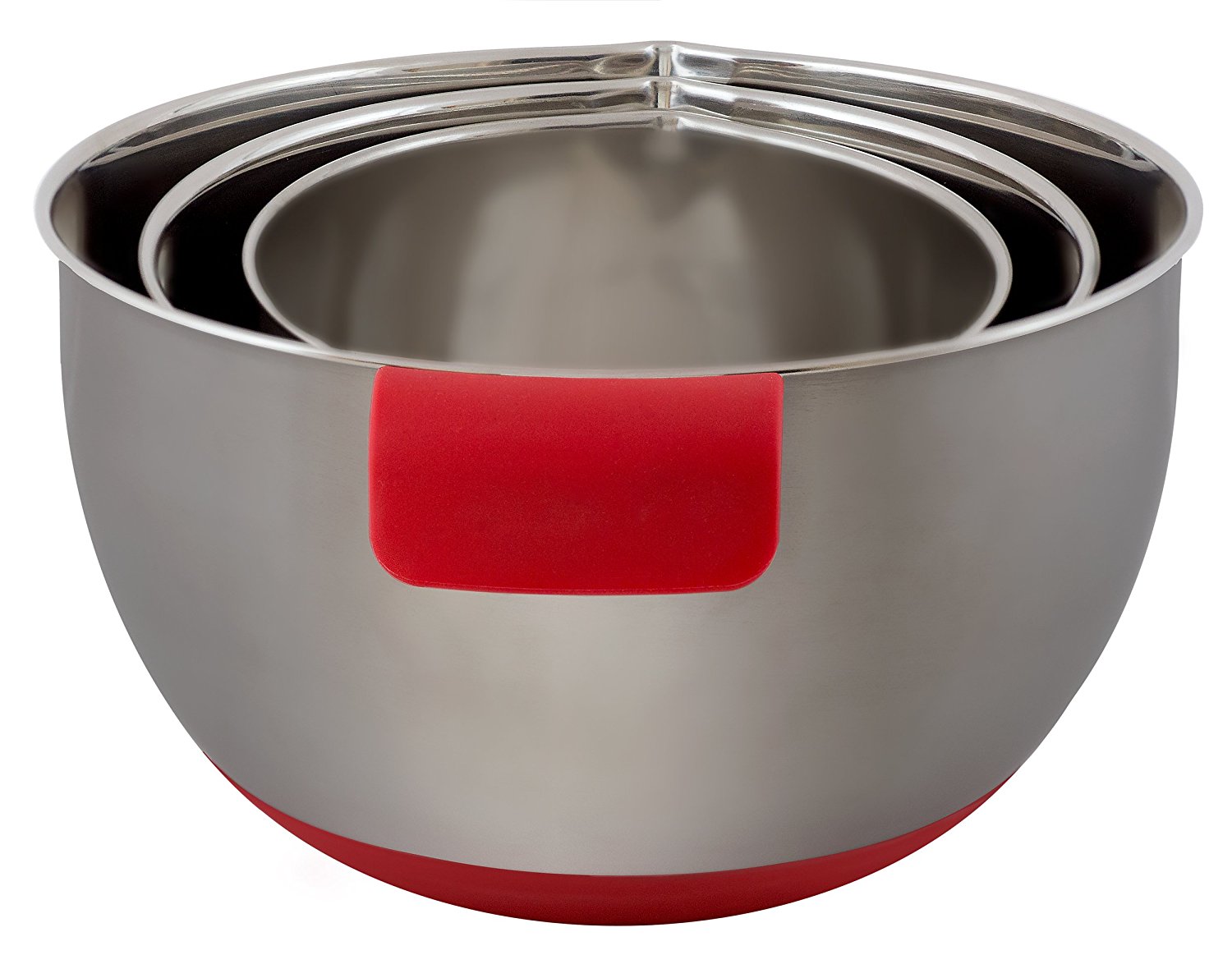 Chef Essential Stainless Steel NonSlip Mixing Bowls Set with Handles
