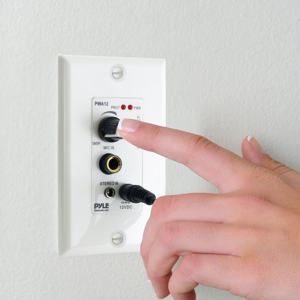 Pyle Bluetooth InWall Receiver, Wall Plate Audio Control Amplifier