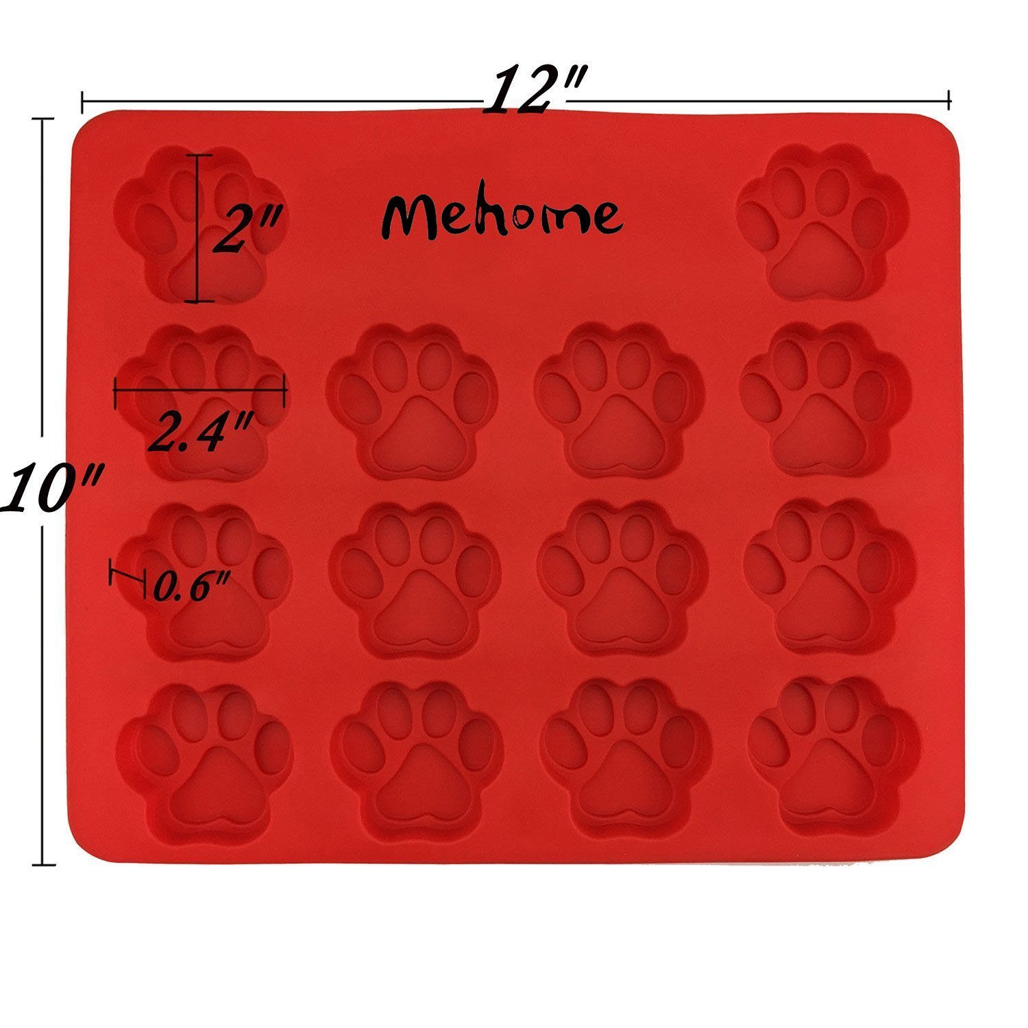 Mehome 14cavity Silicone Mold Dog Paws Bones Fish for Soap, Bread, Loaf, Muffin, Brownie