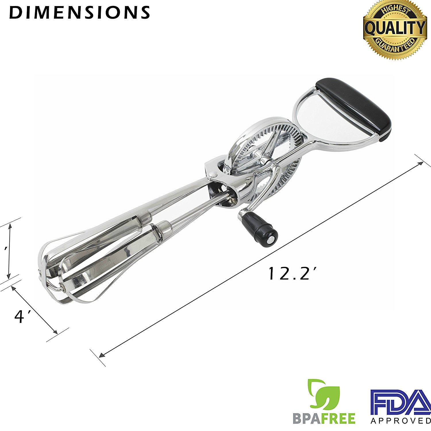 Best Rotary Egg Beater by ClickDamzon Stainless Steel \ Plastic