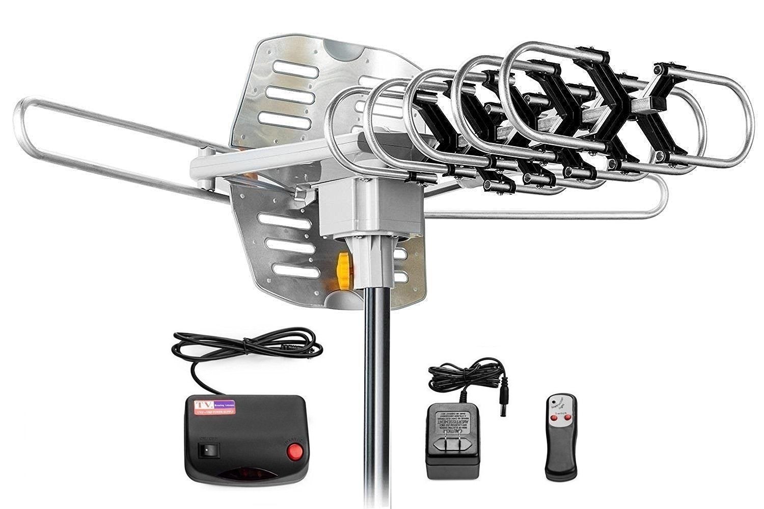 Jeje TV Antenna Outdoor Amplified Motorized 360 Degree Rotation