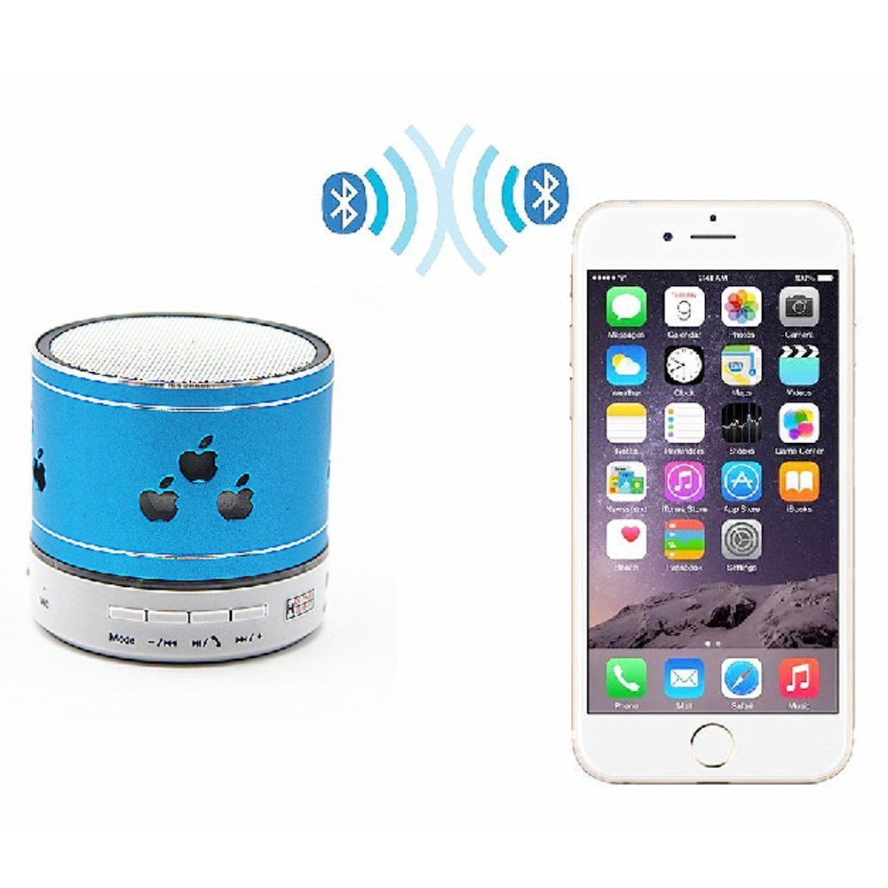 Smileto New Pattern Mini Bluetooth Speaker Apple LED Light Wireless