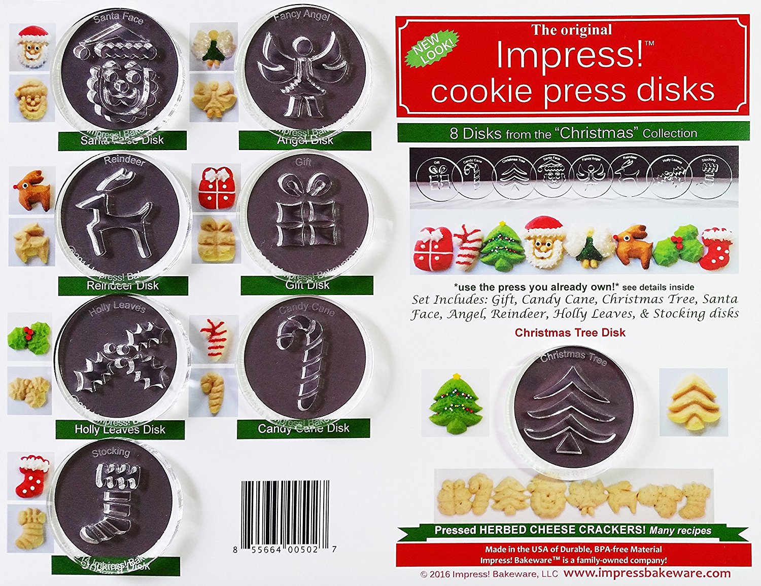 Christmas 8 Disk Set for Cookie Presses (SIZE M disks for presses that