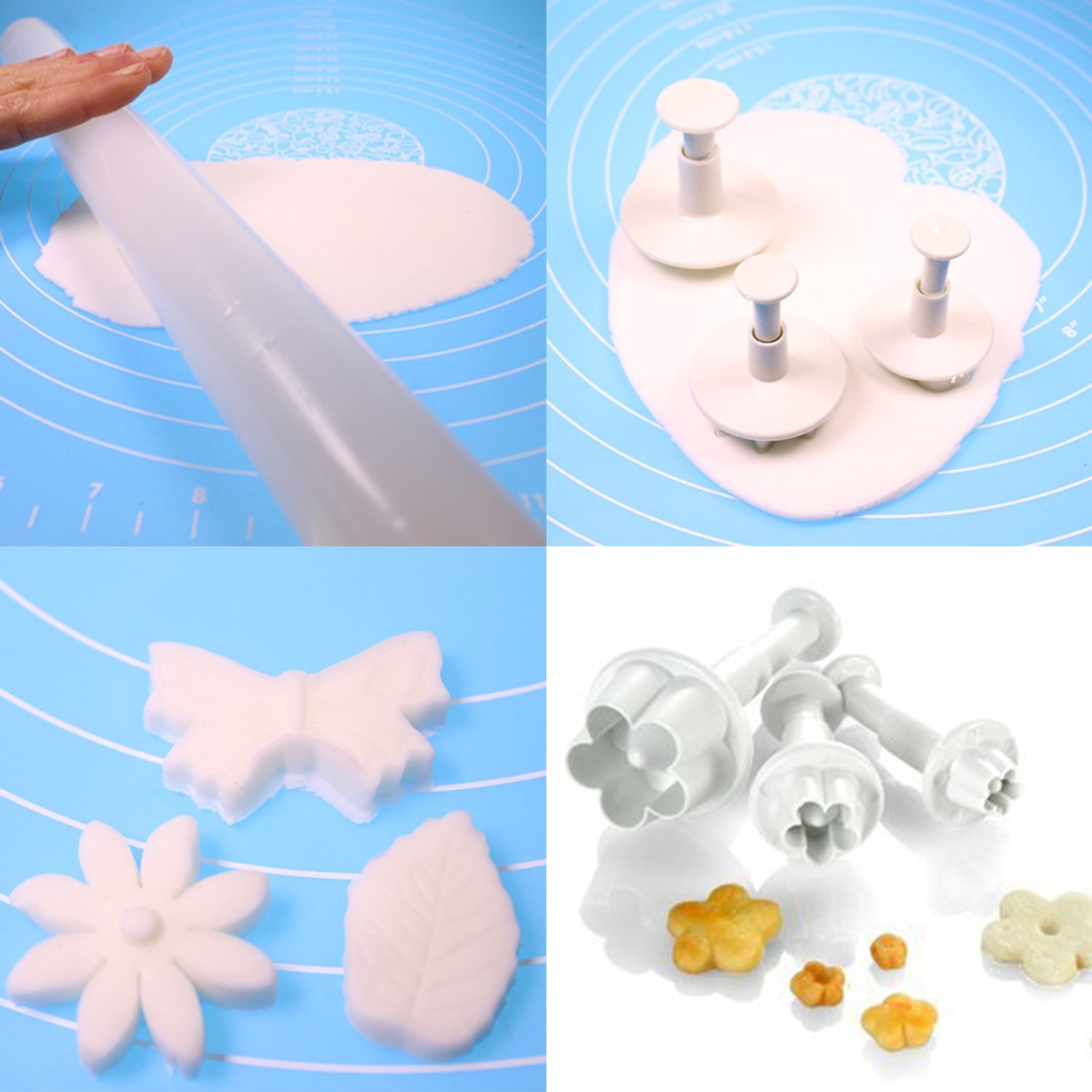 33 piece cake decorating / sugarcraft set with cutters / plungers for