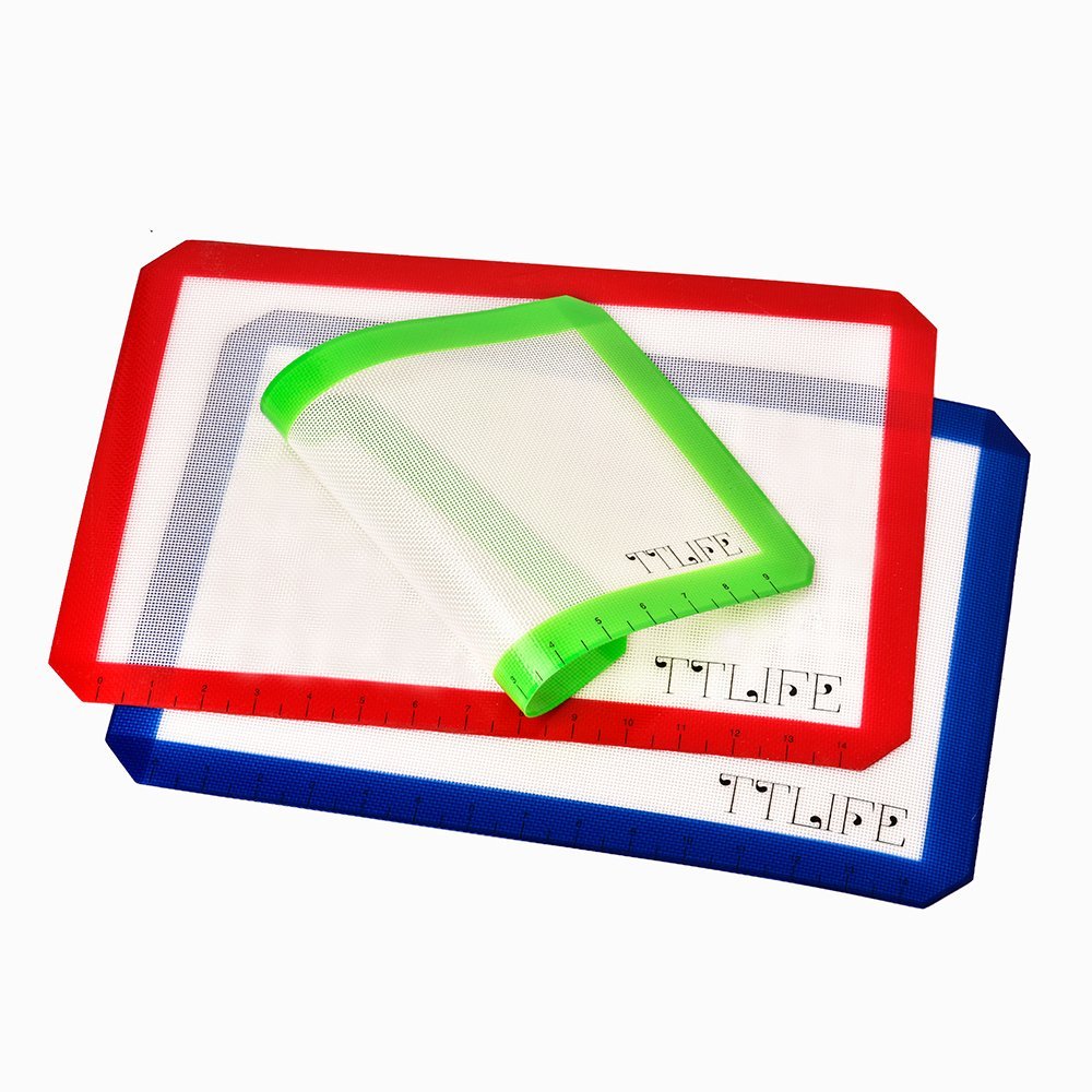 TTLIFE Set of 3 Silicone Baking Mat with Measurements 2 X Standard