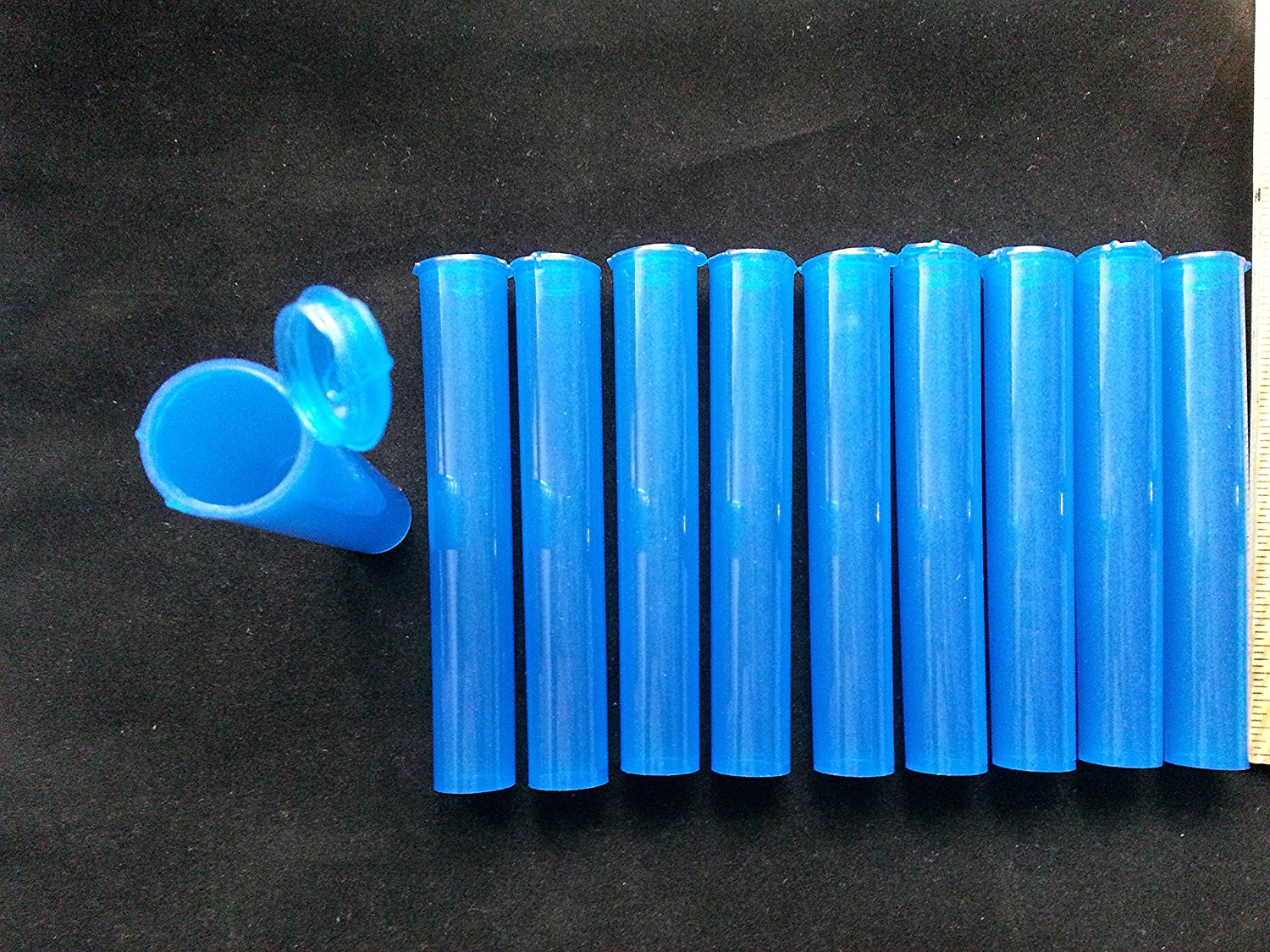 10 PACK KING SIZE DARK BLUE SNAP TOP DOOB J TUBE, MEDICINE STORAGE