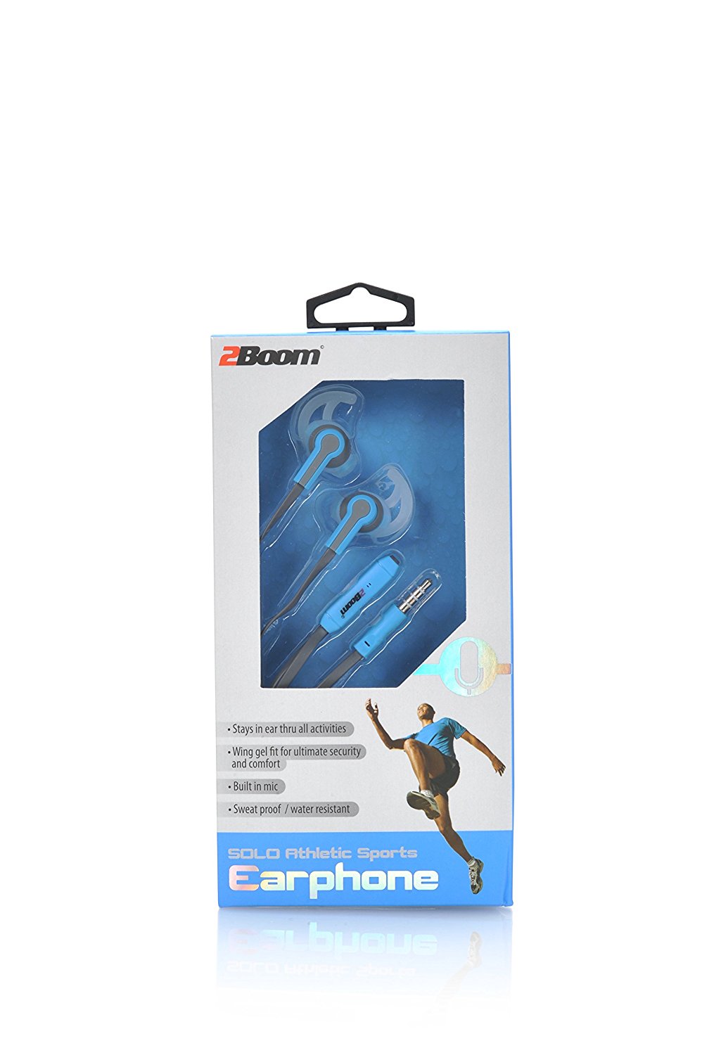 2BOOM SOLO Athletic Sports Wired Earbuds Headphones with Microphone