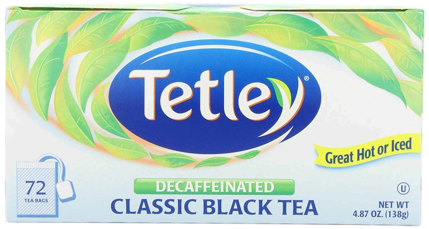 Tetley Naturally Decaffeinated Classic Blend, 72Count Tea Bags (Pack