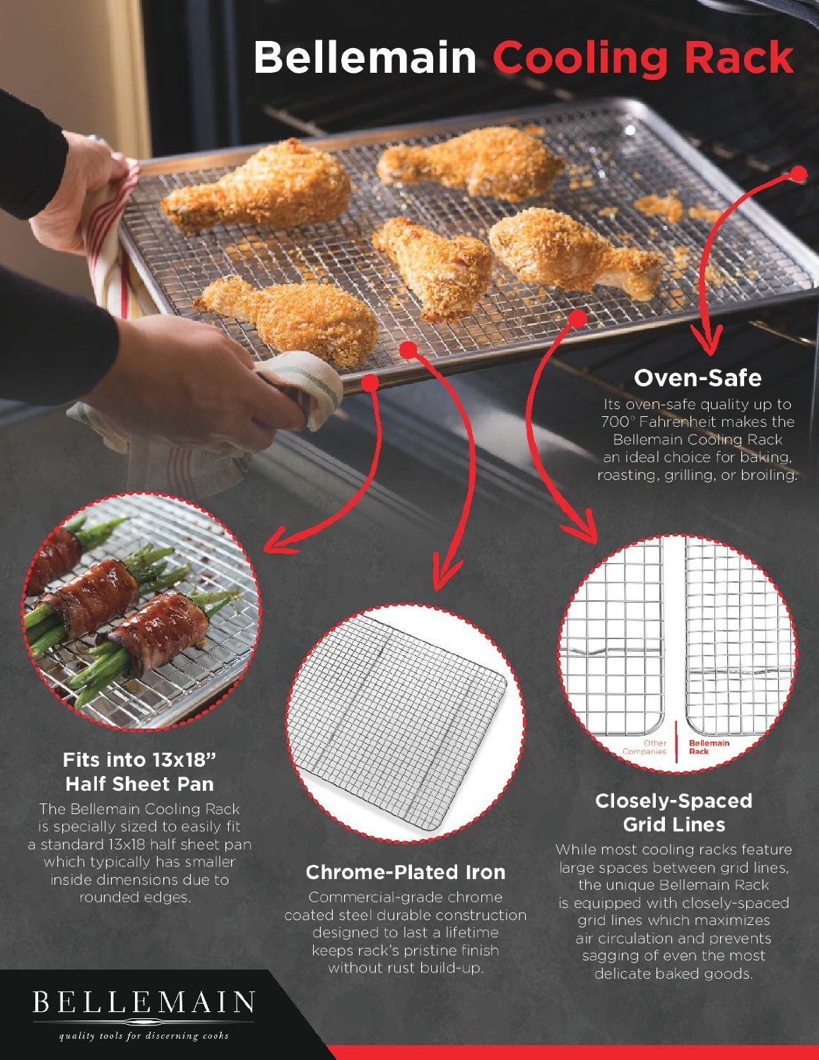 Top Rated Bellemain Cooling Rack Baking Rack , Chef Quality 12 inch x