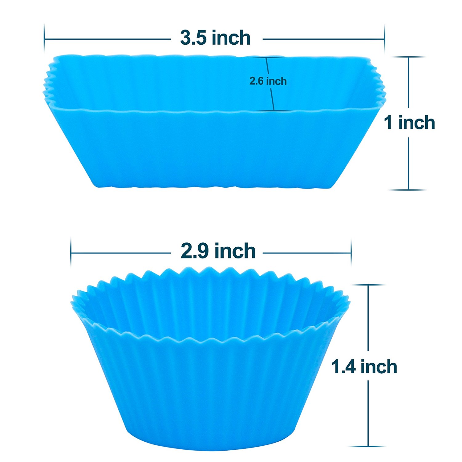 Ipow Silicone Cupcake Baking Muffin Cups Liners Molds Sets,24pack N5