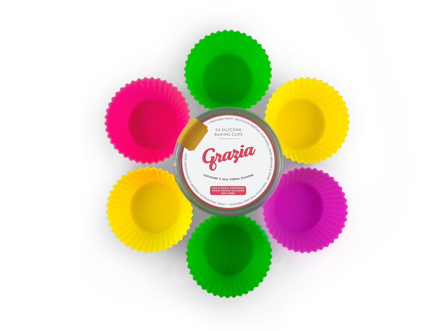 Grazia® 24 Pack Reusable Silicone Baking Cups/Cupcake Liners Lifetime