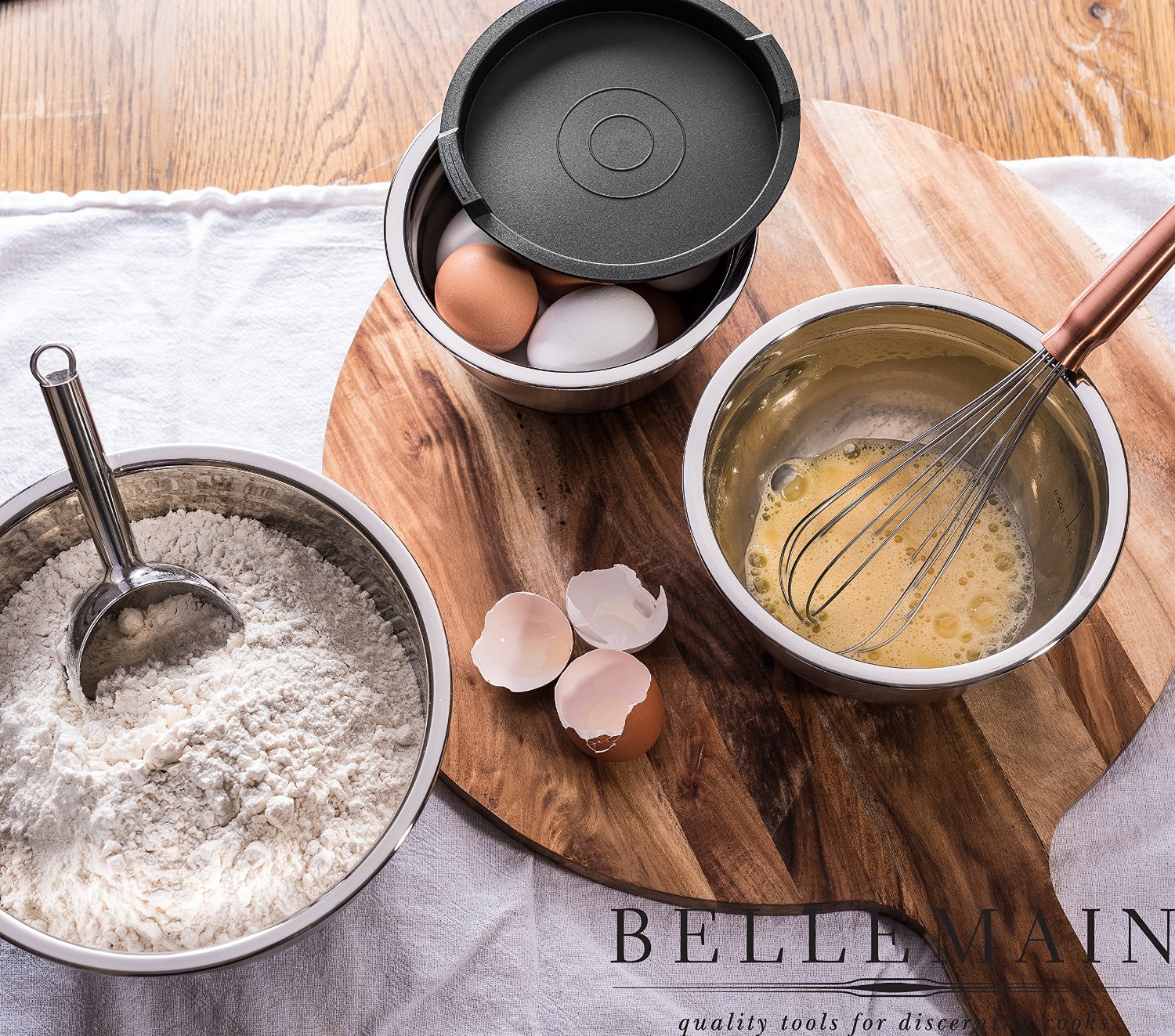 Top Rated Bellemain Stainless Steel NonSlip Mixing Bowls with Lids, 4