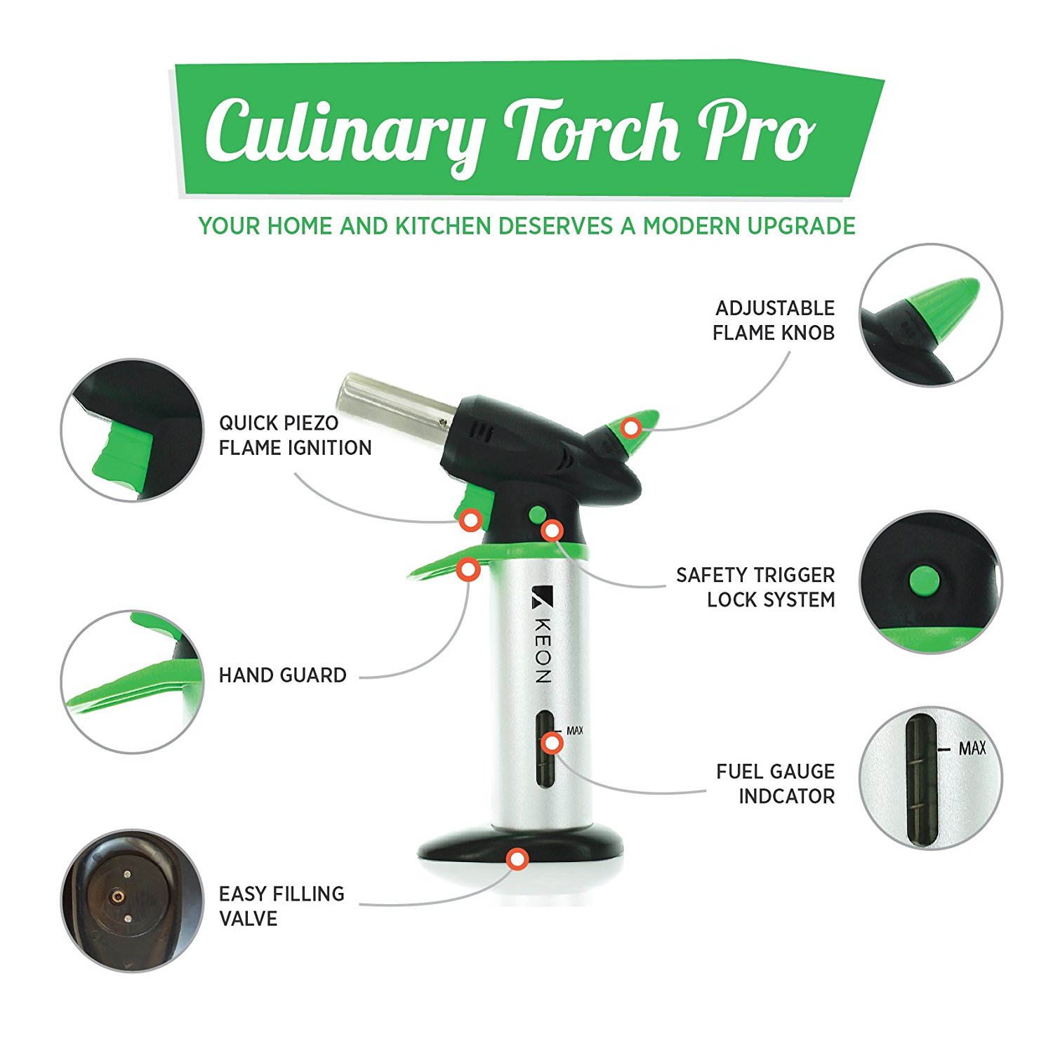 Butane Torch Creme Brulee Blow Torch Best Food Culinary Torch Chef