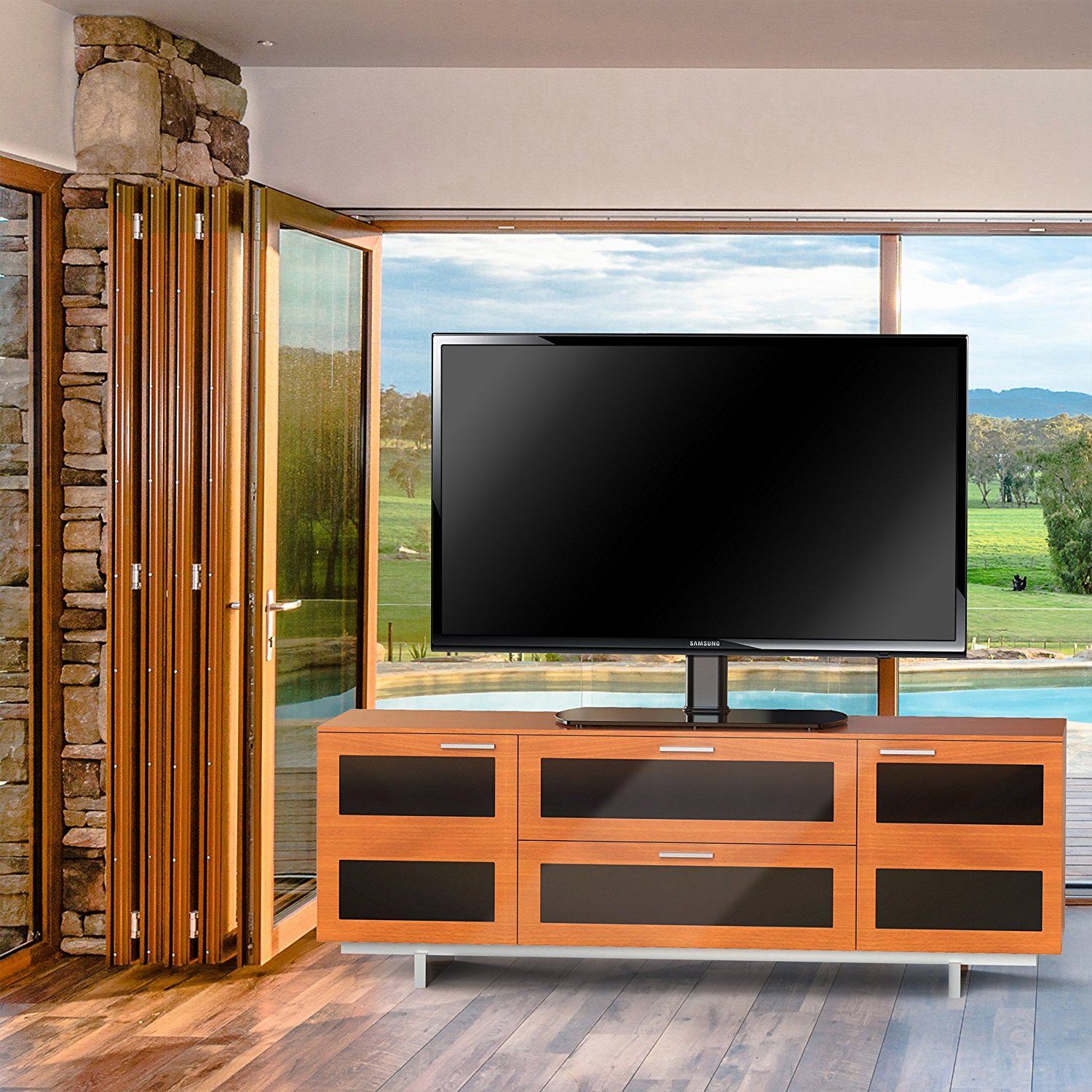 Fenge Swivel Universal TV Stand/Base Tabletop TV Stand with mount for