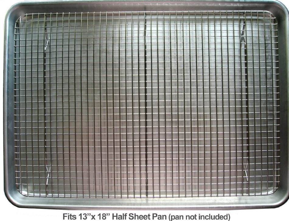 Ultra Cuisine 100 Stainless Steel Wire Cooling Rack for Baking fits Half Sheet Pans Cool