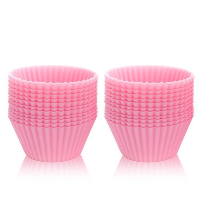 LAVAVIDA Silicone Cupcake Liners Red, 24 Pack Muffin Holders, Resuable