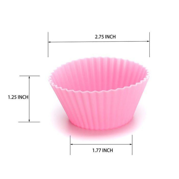 LAVAVIDA Silicone Cupcake Liners Red, 24 Pack Muffin Holders, Resuable