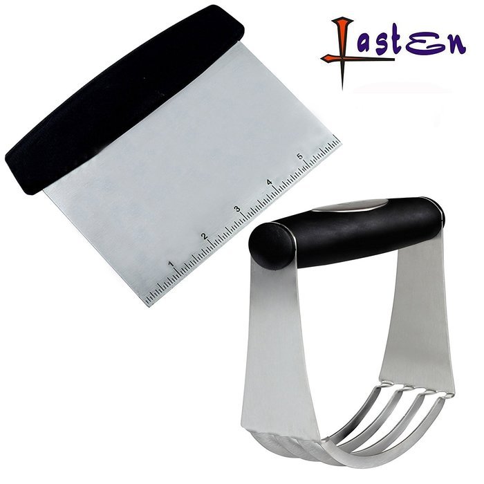 Lasten Baking Dough Blender & Dough Scraper Set, Stainless Steel Pastry