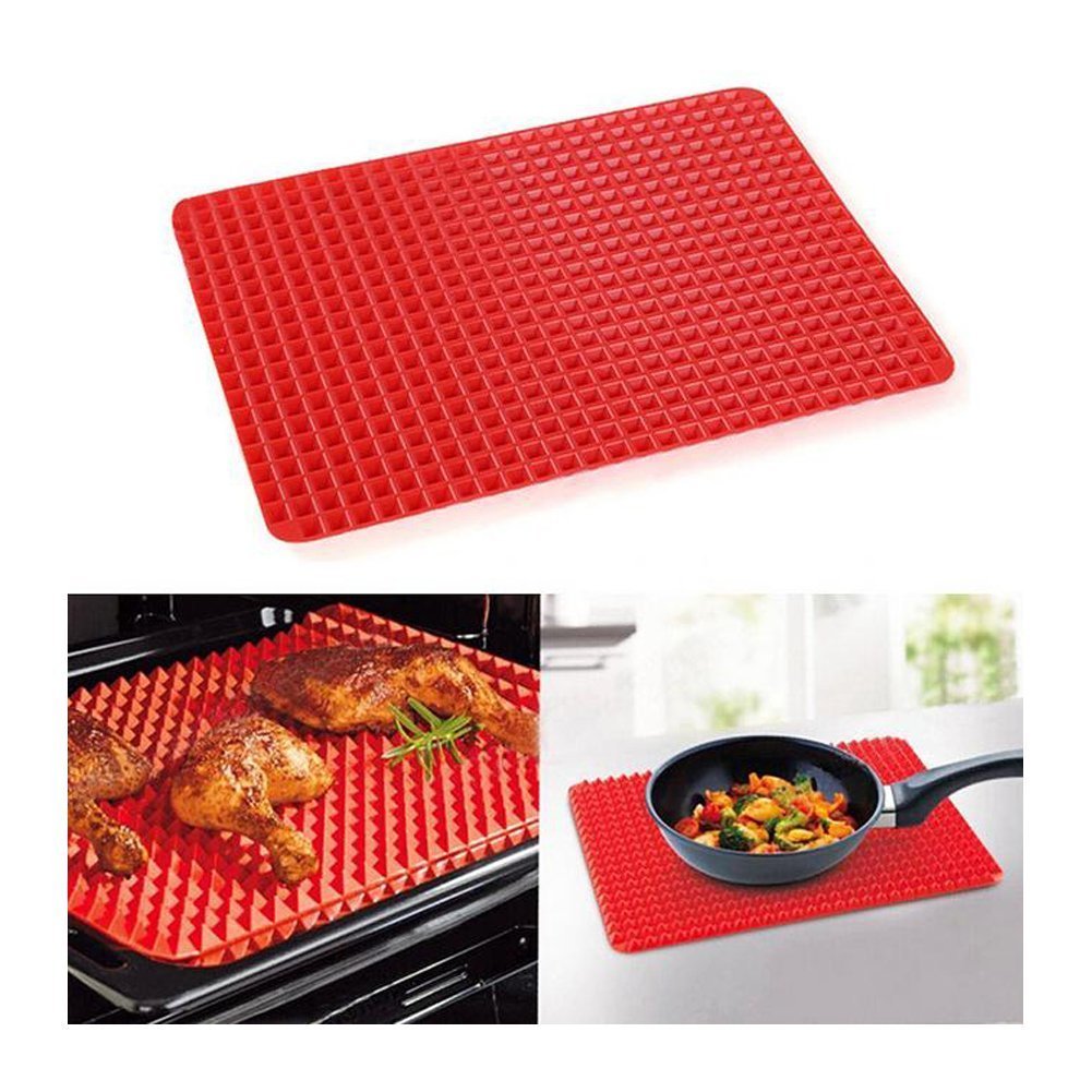 Silicone Baking Mat,IHOVEN Nonslip Pyramid Square Design Mat Cooks Pot