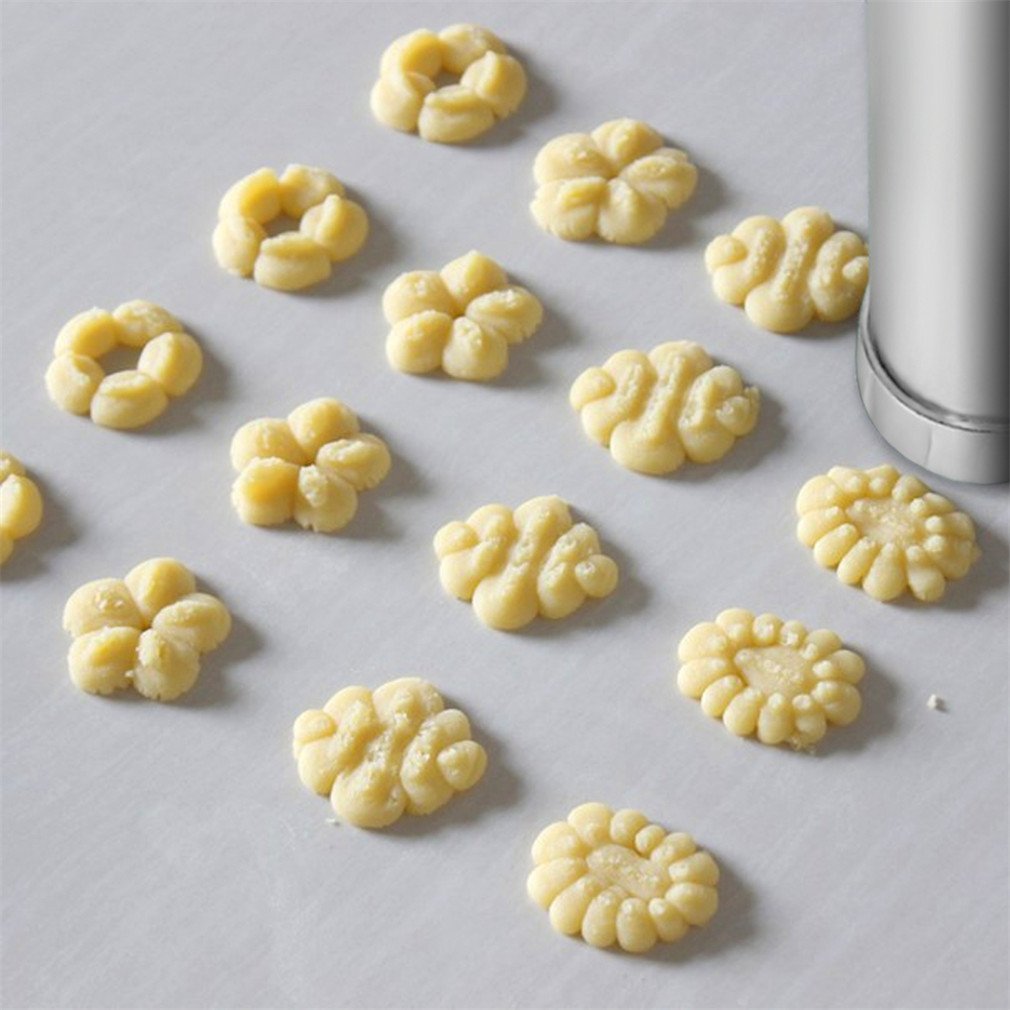 Cookie Press Kit, AmyTalk Stainless Steel Biscuit Press Set Includes 20 Discs & 4 Icing Tips