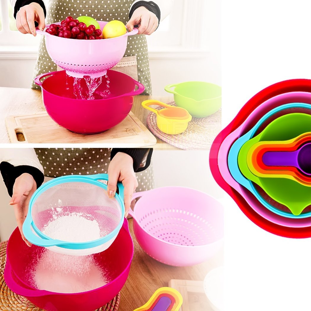 Mixing Bowl Set, MCIRCO Mixing Bowls Multicolor Nesting Bowl Set Large