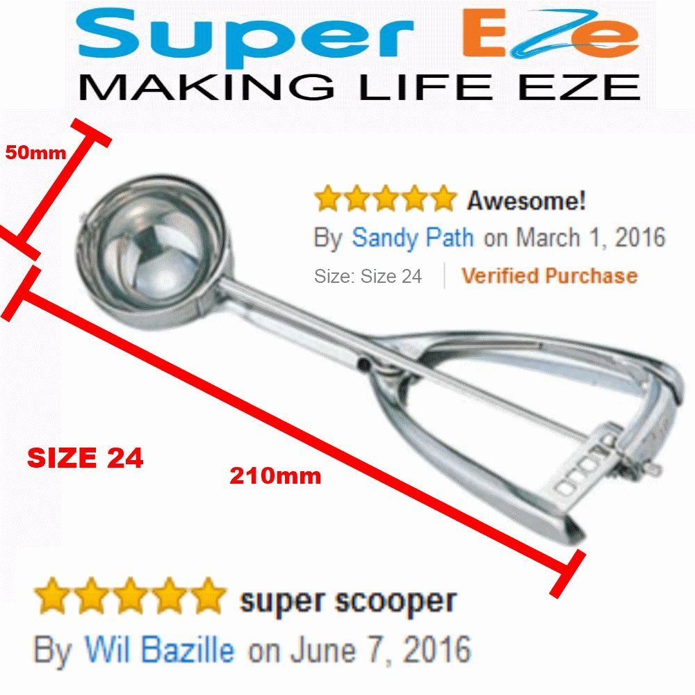 Best Cookie Dough Scoop by SuperEze Top Stainless Steel Ice Cream