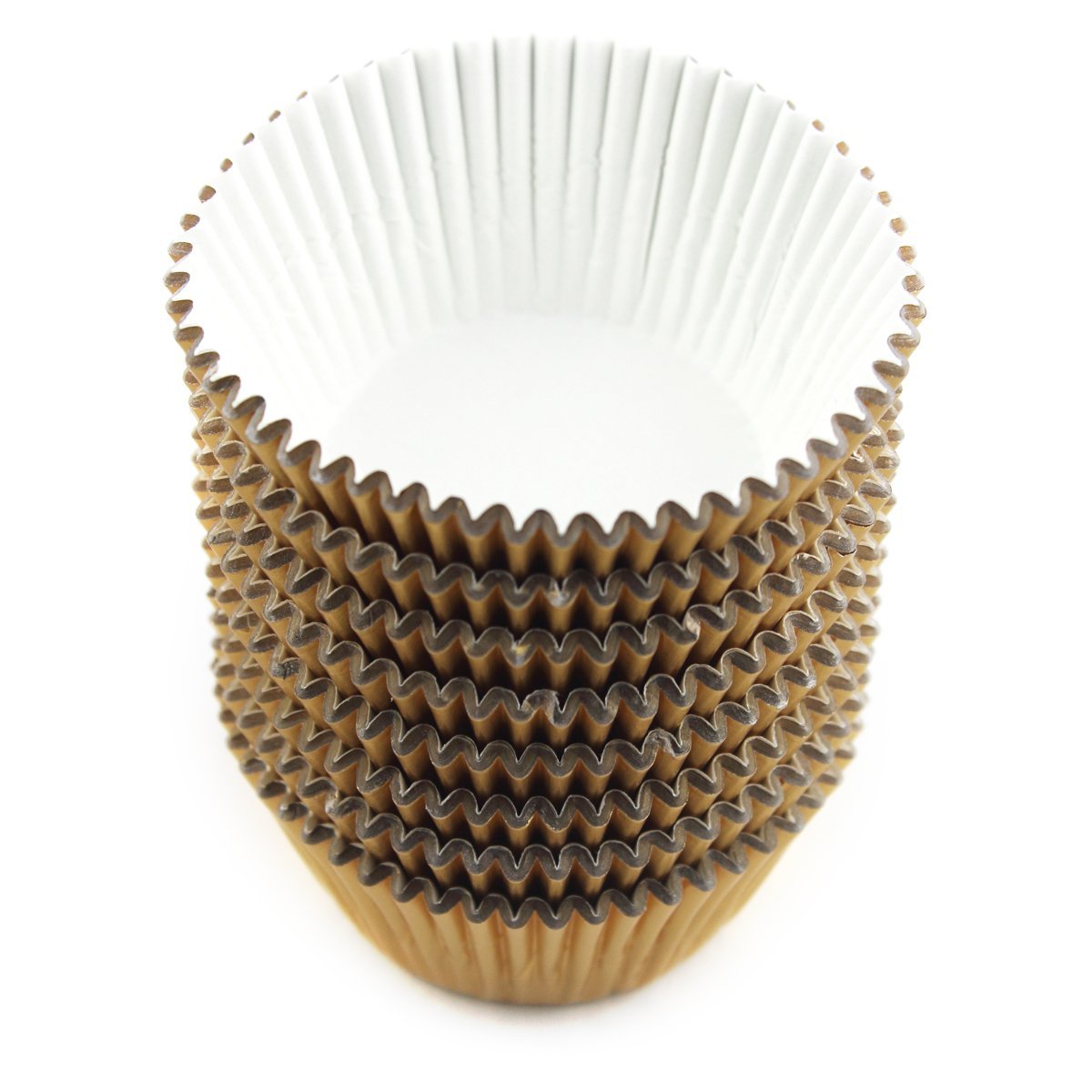 Eoonfirst Gold Foil Metallic Cupcake Case Liners Baking Muffin Paper