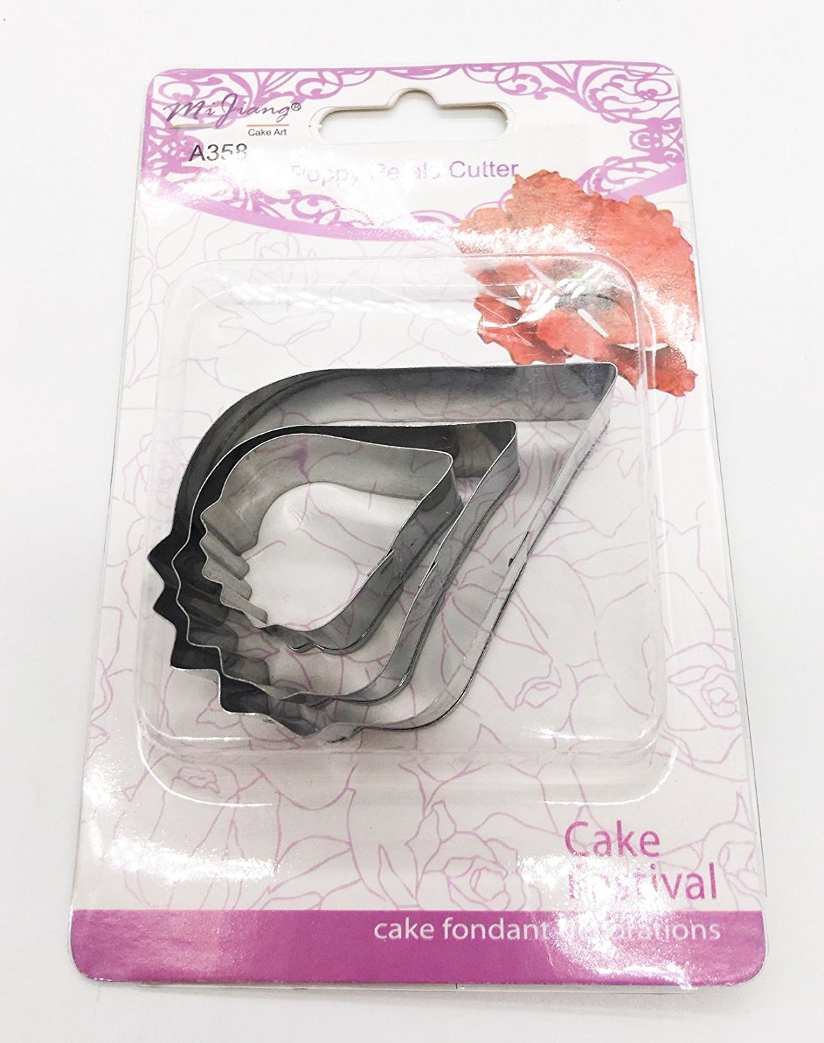KOOTIPS 2 Pcs/Set of Hibiscus Flower Cutter Decor Fondant Cake Cutters