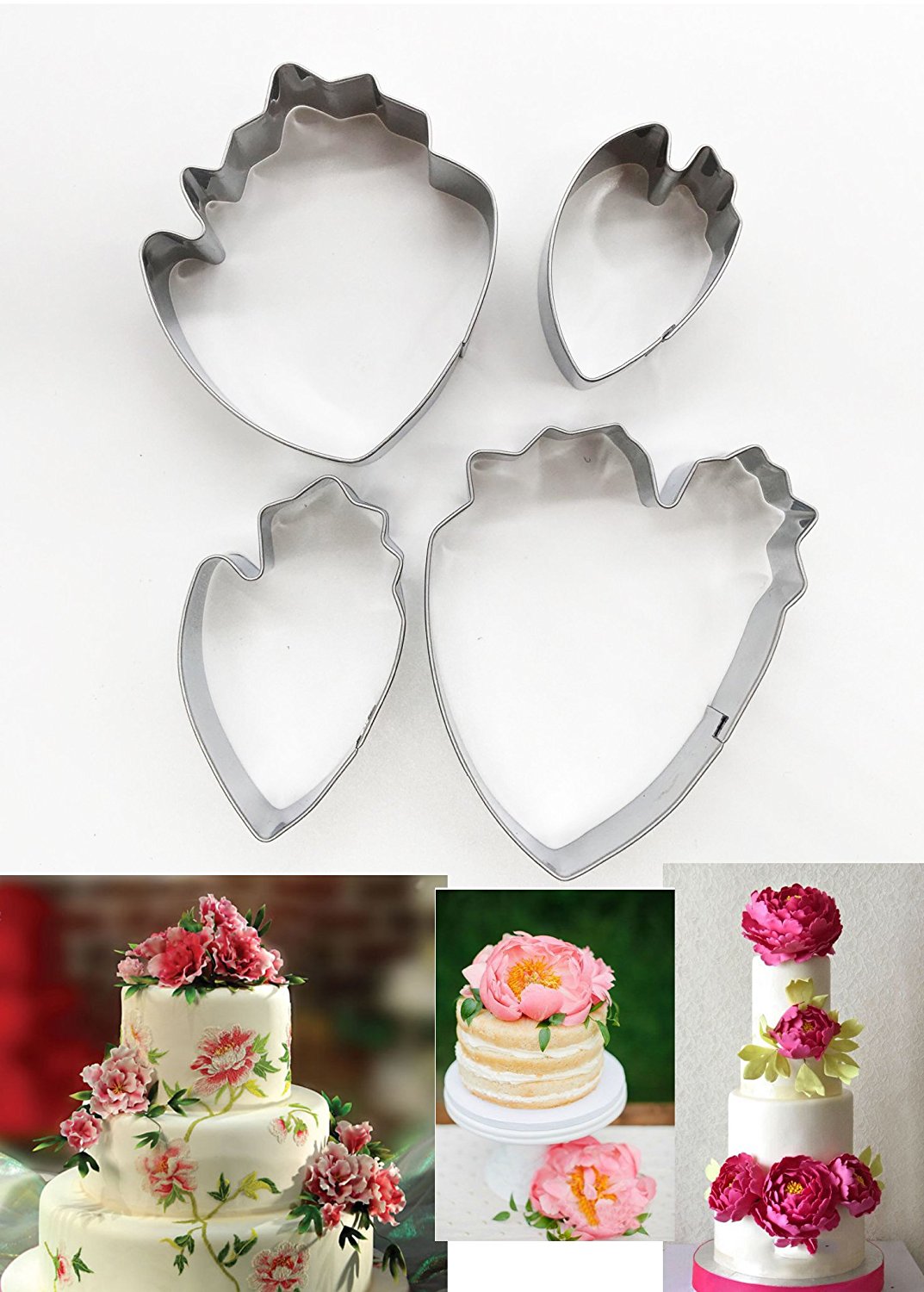 KOOTIPS 2 Pcs/Set of Hibiscus Flower Cutter Decor Fondant Cake Cutters