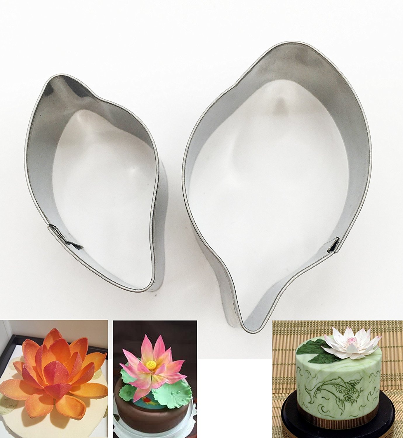 KOOTIPS 2 Pcs/Set of Hibiscus Flower Cutter Decor Fondant Cake Cutters