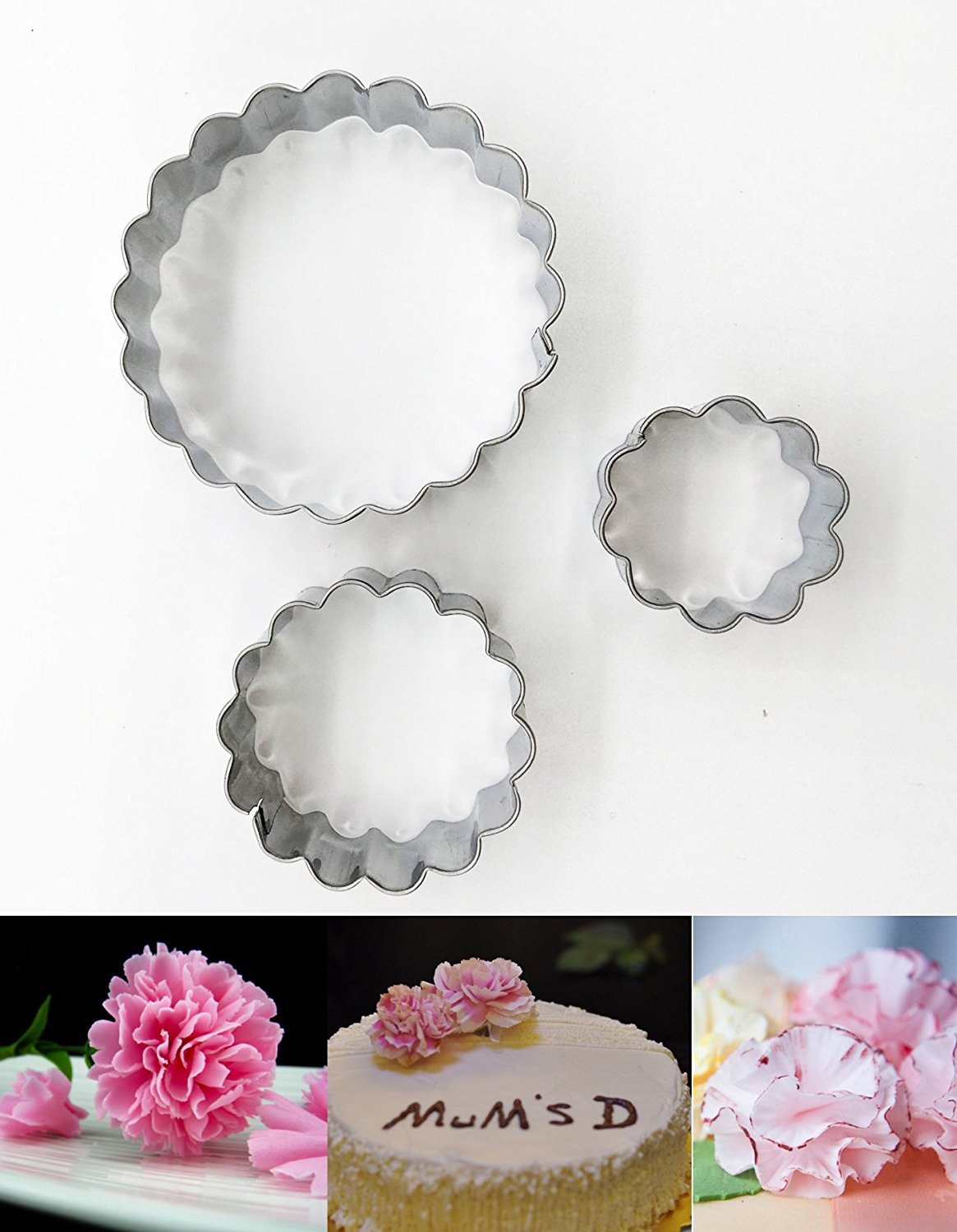 KOOTIPS 2 Pcs/Set of Hibiscus Flower Cutter Decor Fondant Cake Cutters