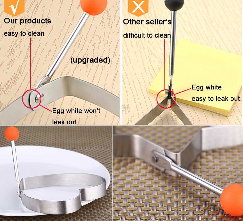 Guestway Egg Pancake Ring Molds Kitchen Cooking Tool Safe Stainless