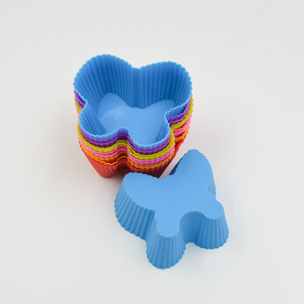 Hippih Silicone Baking Cup Reusable Cupcake Liners,Food Grade Muffin Cups(Heart molds,24 Packs