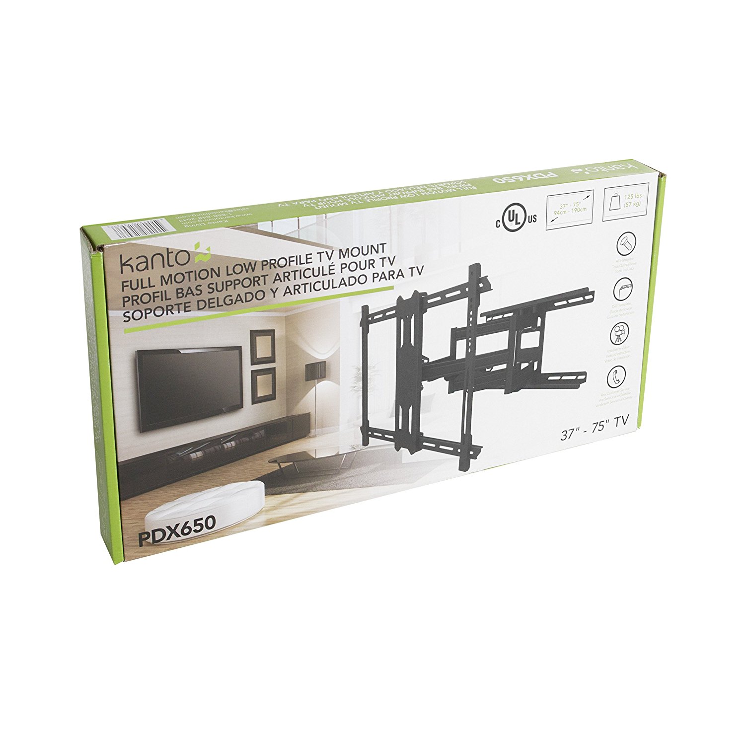 Kanto FullMotion TV Wall Mount for 37″75″ FlatScreen Monitor Easy
