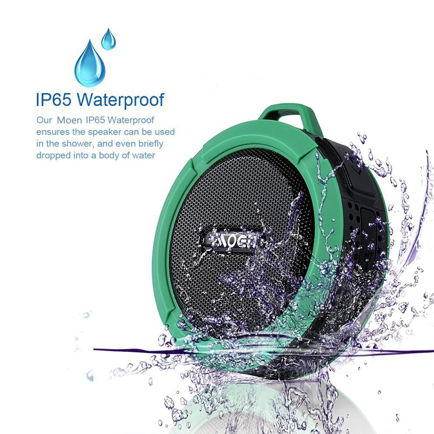 [Outdoor&Shower Speaker ] Moen Waterproof Portable Wireless Bluetooth Speaker 5W Driver Builtin